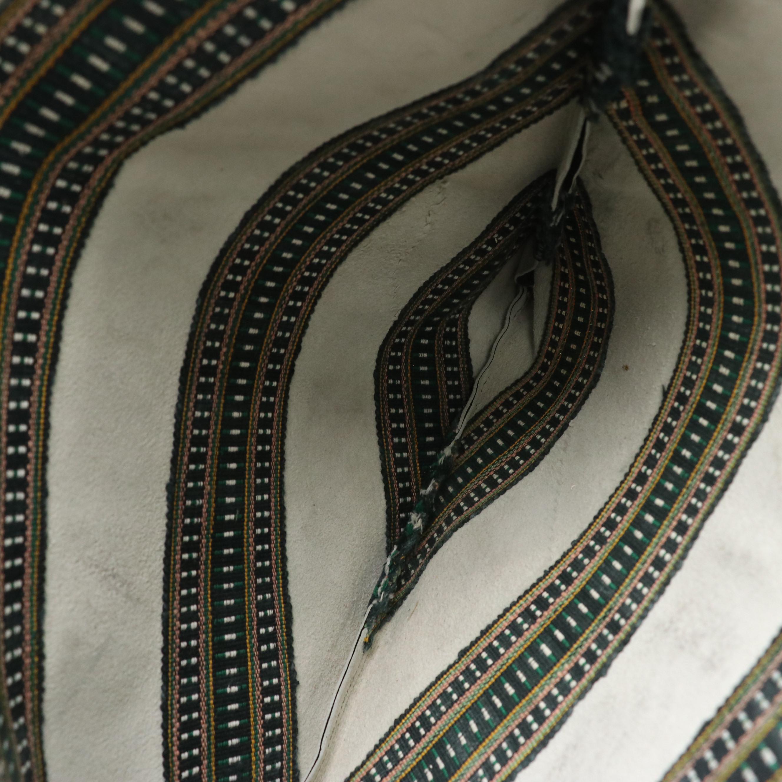 Ecuadorian Leather/Woven Textile Zip Pouch with Other Carpet Bag Soft Suitcase