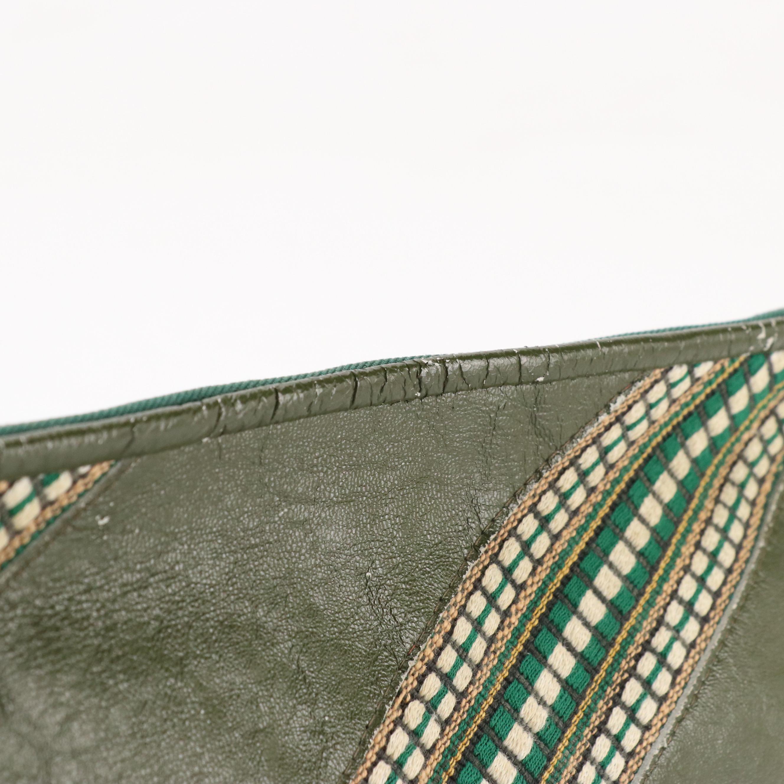 Ecuadorian Leather/Woven Textile Zip Pouch with Other Carpet Bag Soft Suitcase