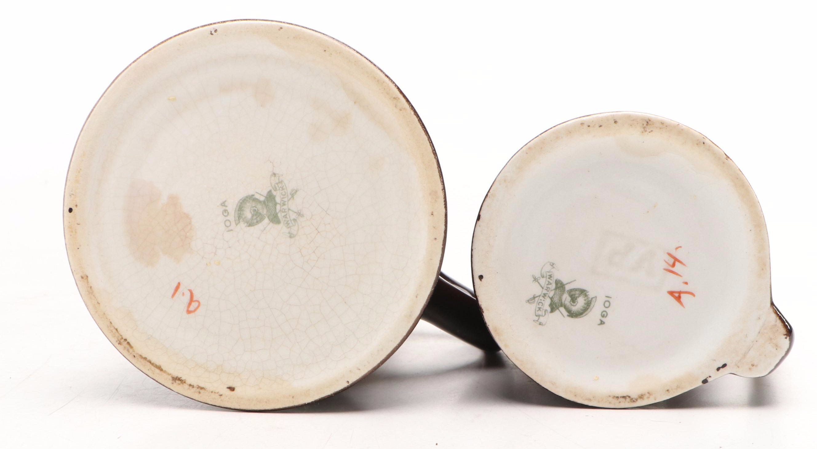 Warwick "Ioga" Monk Pitcher and Mug with Gentleman Mug, Early 20th Century