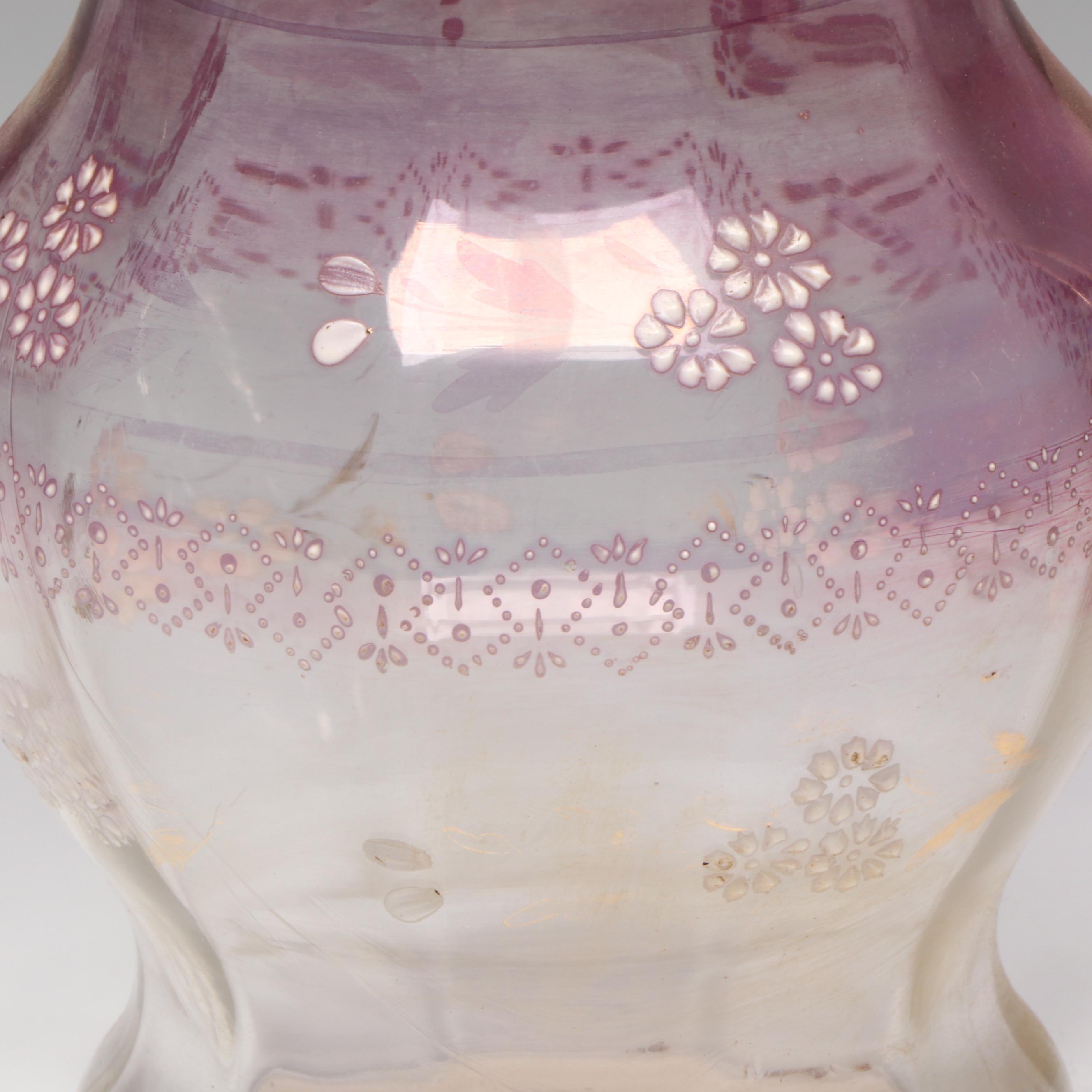 Victorian Style Ombre Glass Lemonade Set with Hand-Painted Decoration