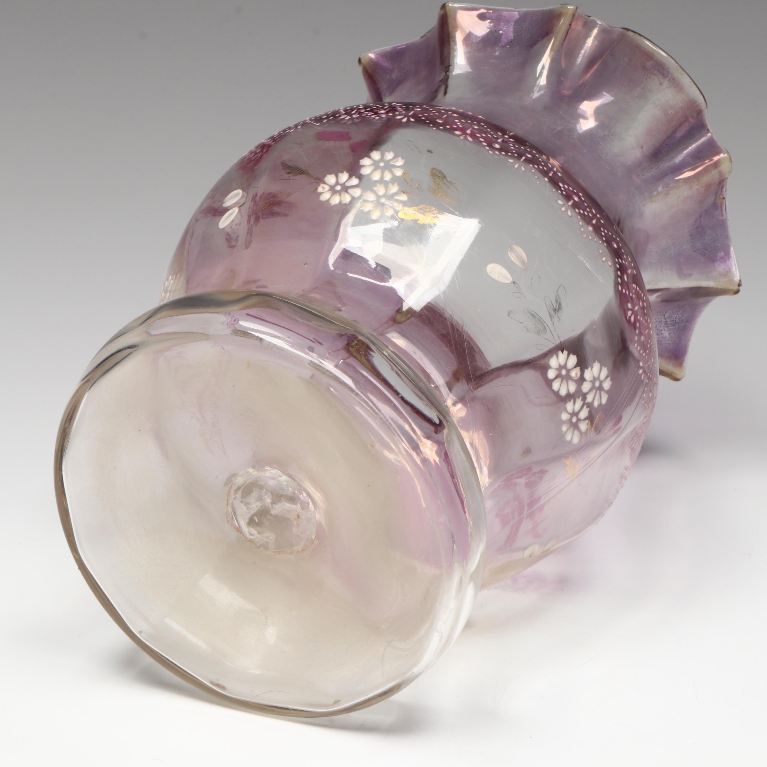 Victorian Style Ombre Glass Lemonade Set with Hand-Painted Decoration