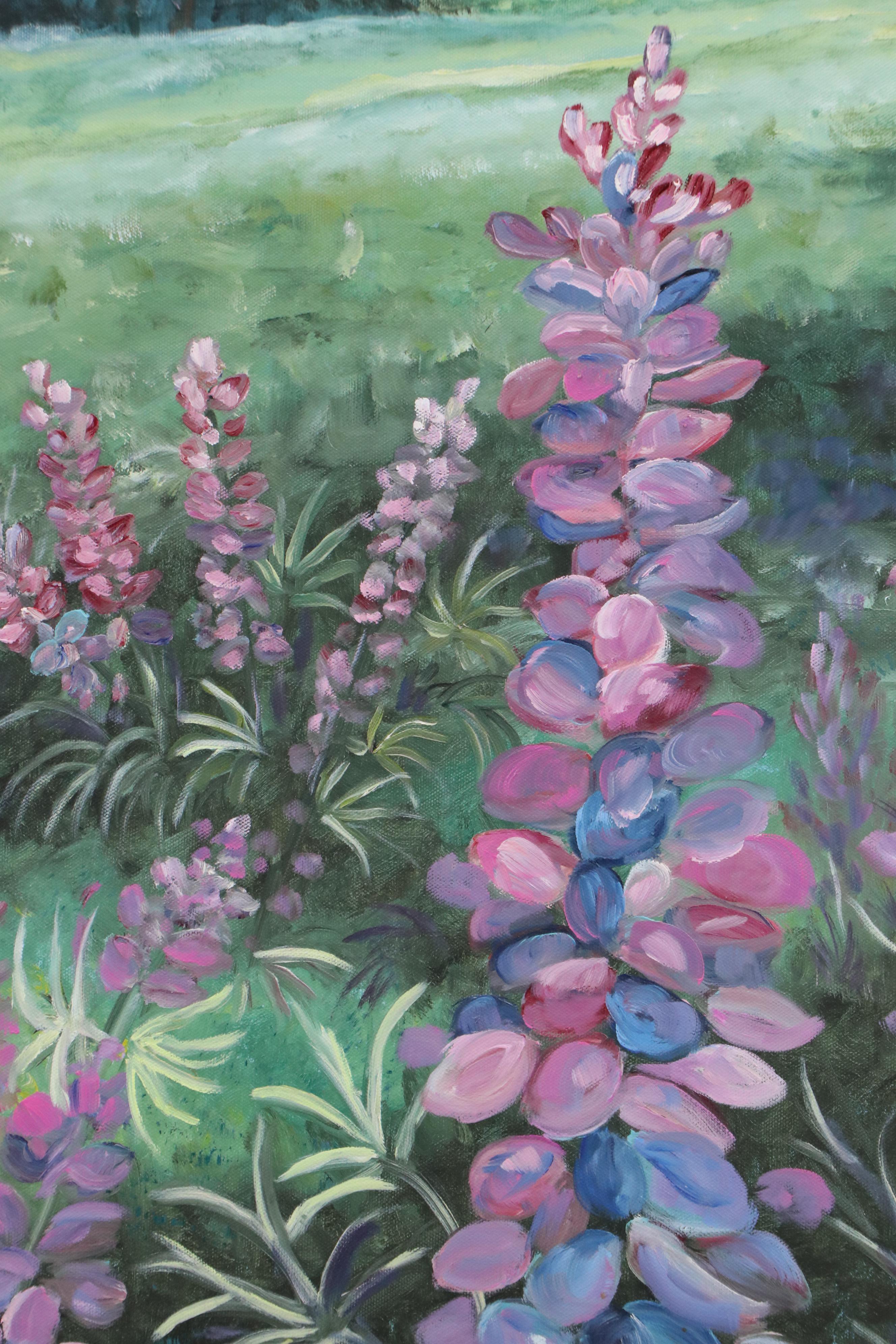 Mountainous Landscape Oil Painting, Late 20th Century