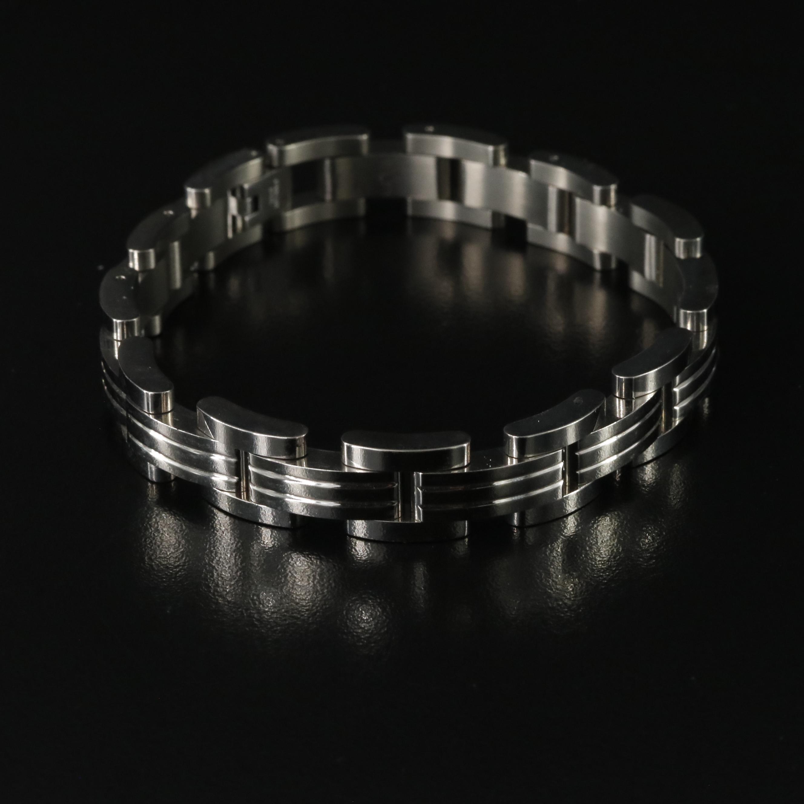 Stainless Steel Bracelets and Titanium Money Clip with Sterling Accent