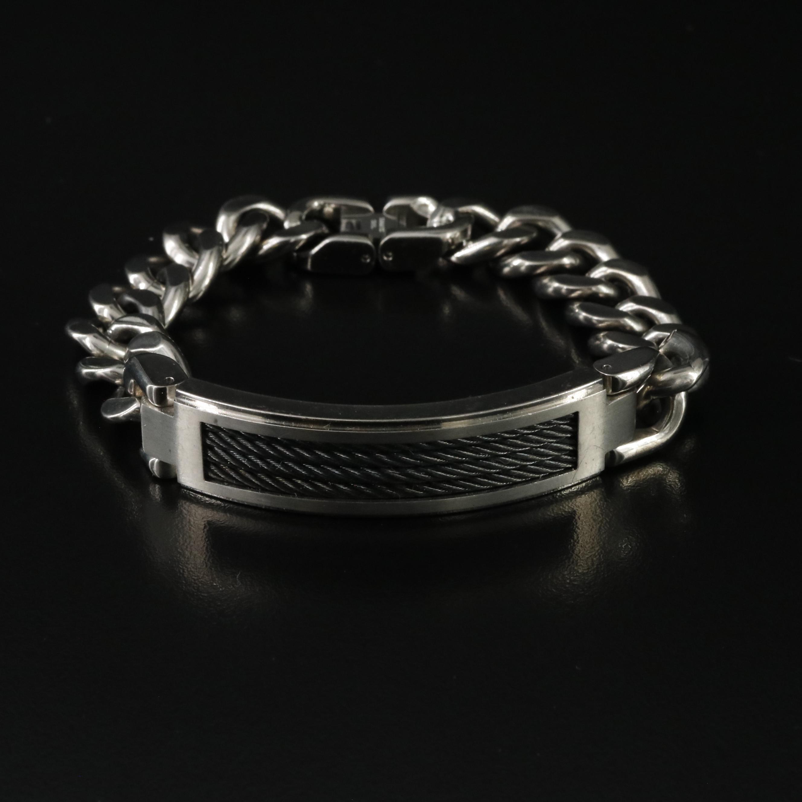 Stainless Steel Bracelets and Titanium Money Clip with Sterling Accent