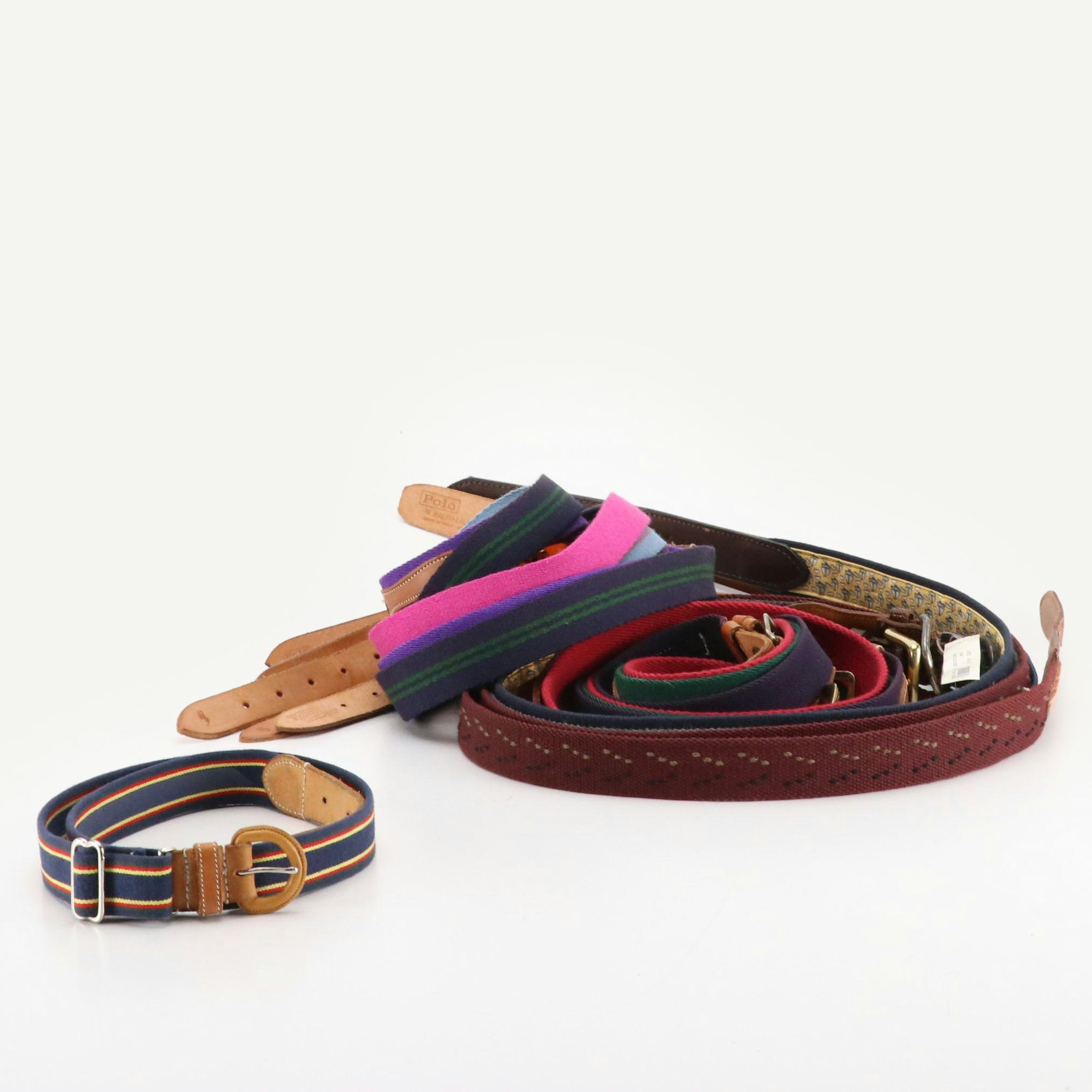 Polo By Ralph Lauren, Vineyard Vines, Cole Haan and More Leather/Canvas Belts