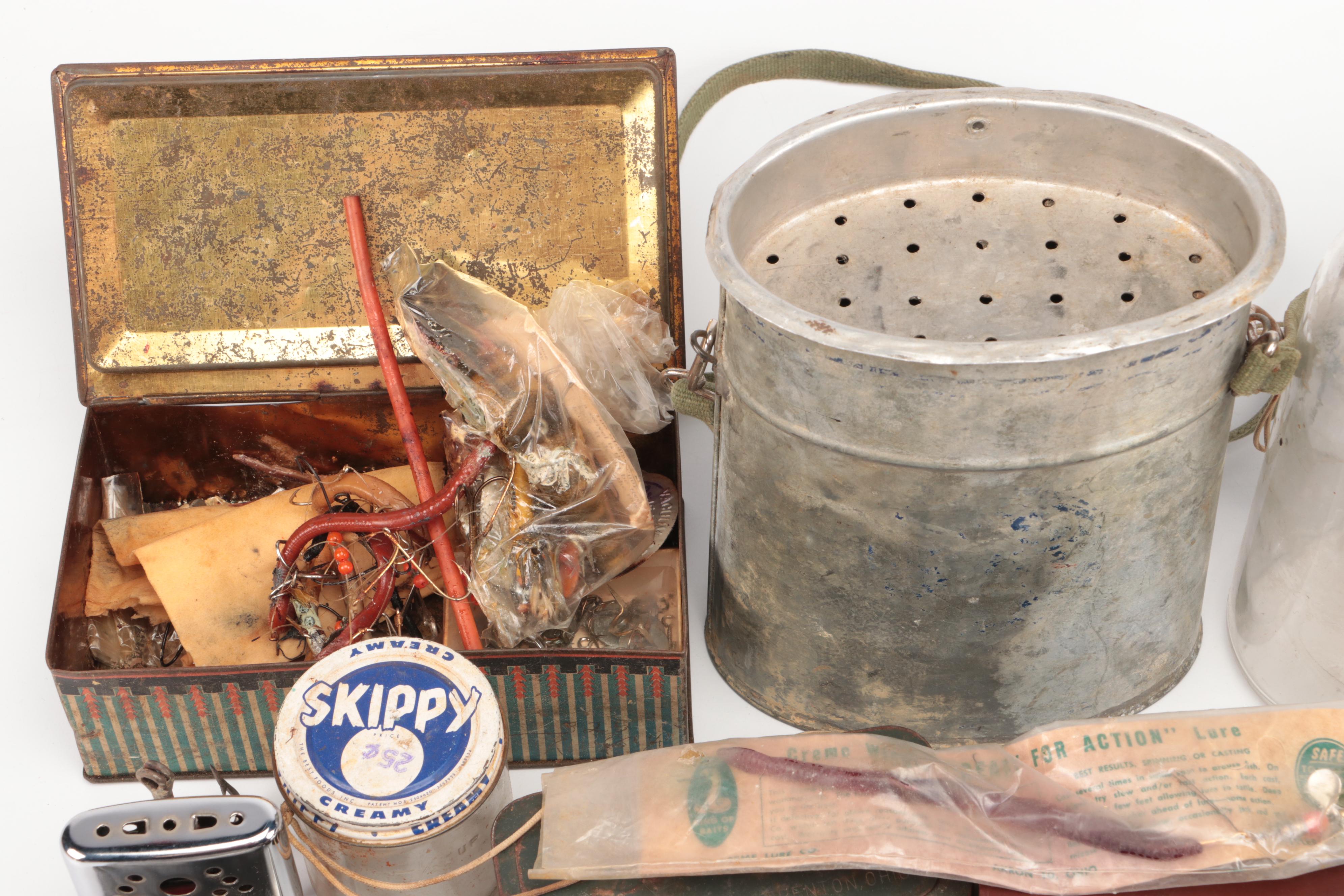 Fish and Wildlife Guides, Bait Buckets and Other Fishing Gear, Mid-20th Century