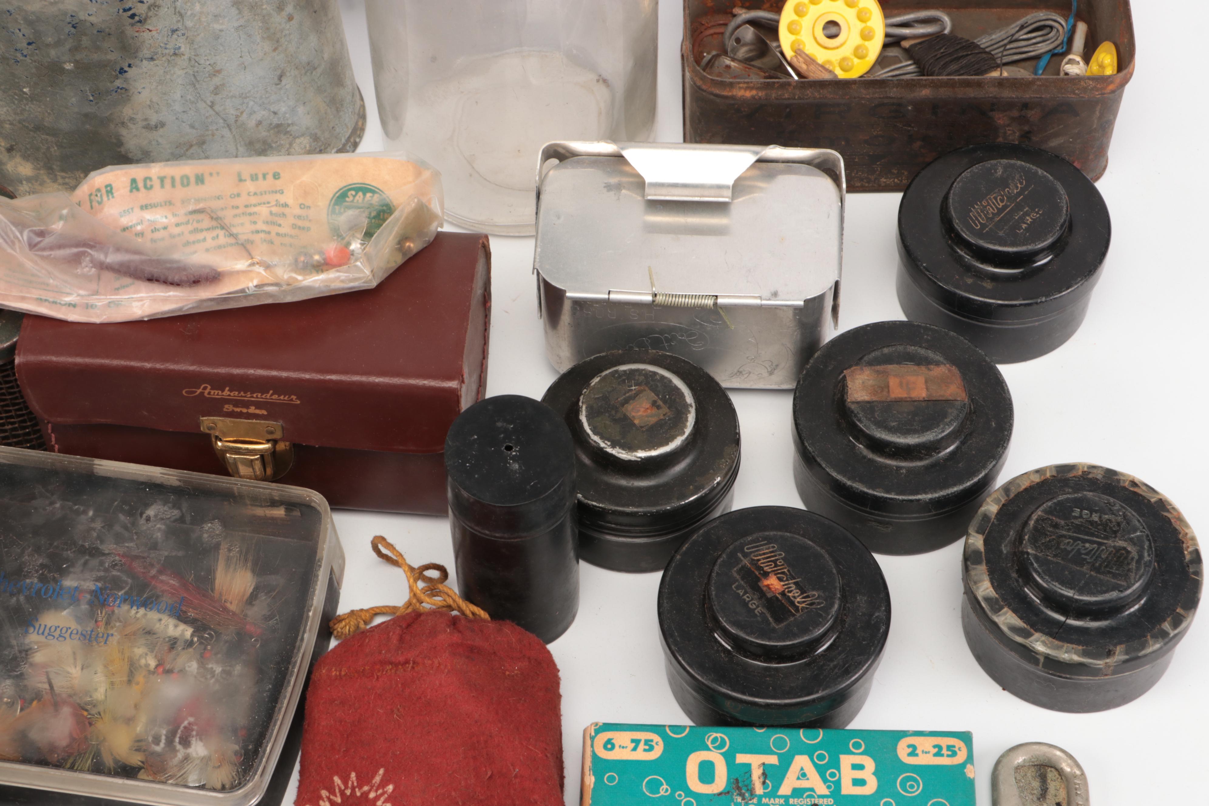 Fish and Wildlife Guides, Bait Buckets and Other Fishing Gear, Mid-20th Century
