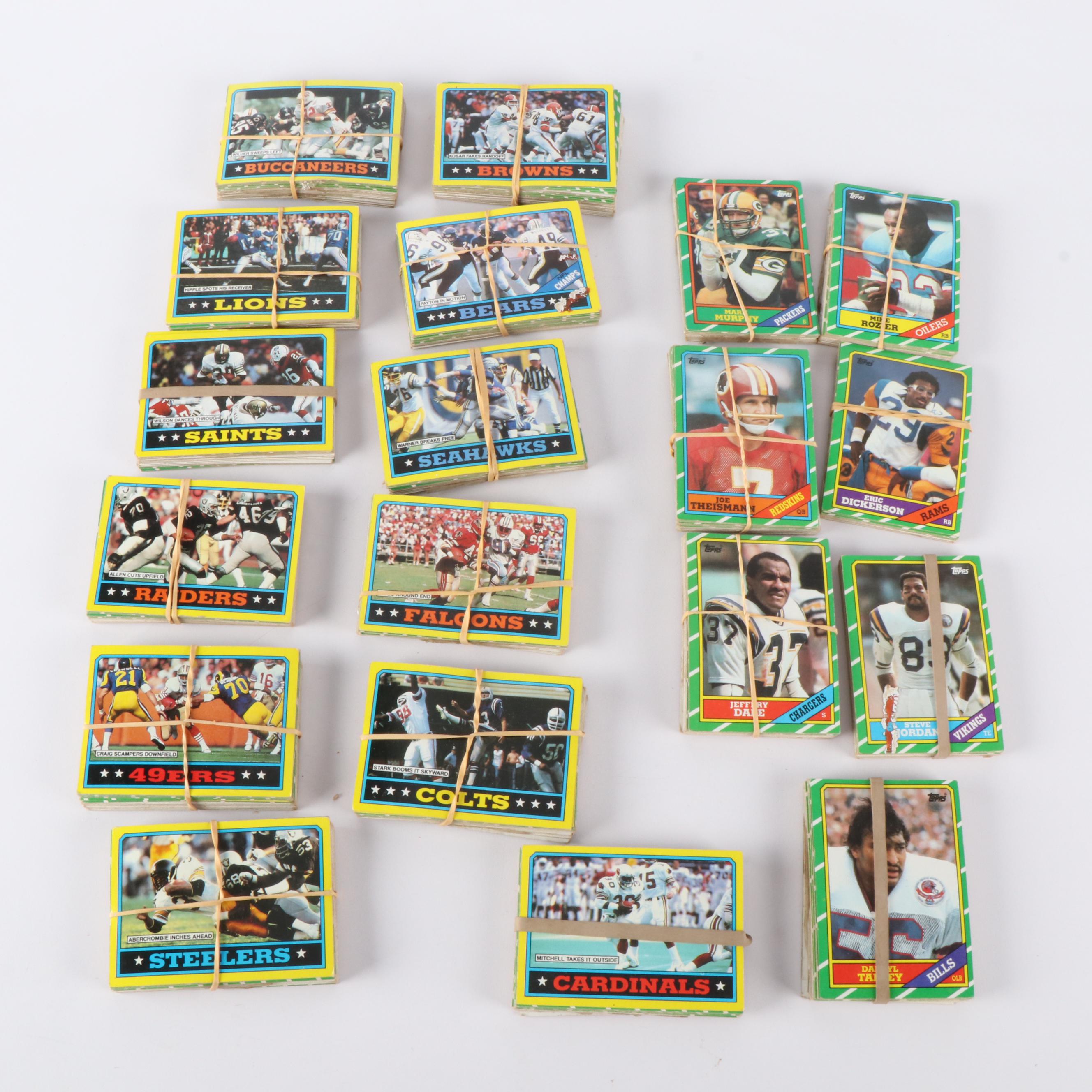 Collection of Topps Football Cards, 1980s