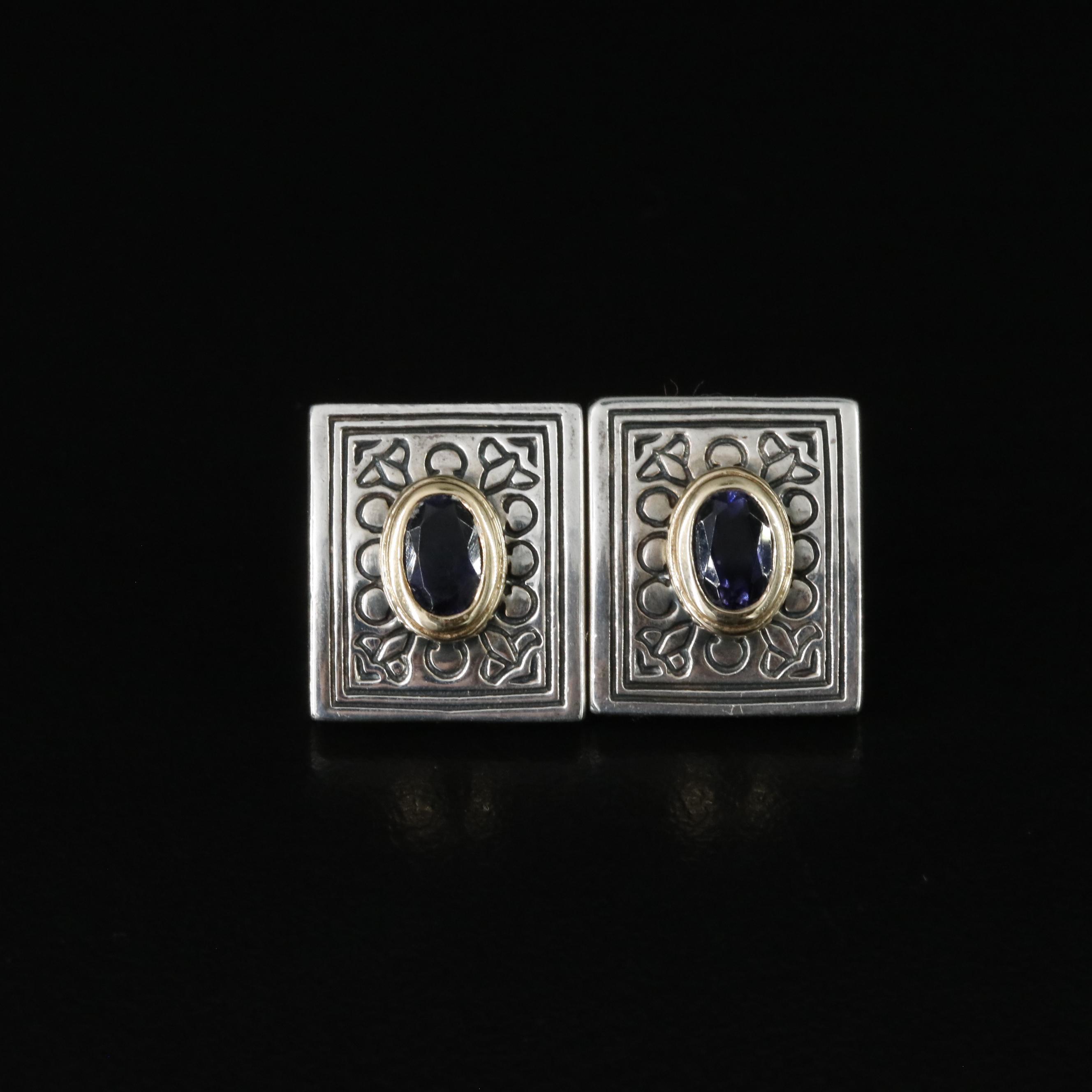 Sterling Anatole Amethyst Earrings and Relios Lapis Lazuli Ring with 14K Accents