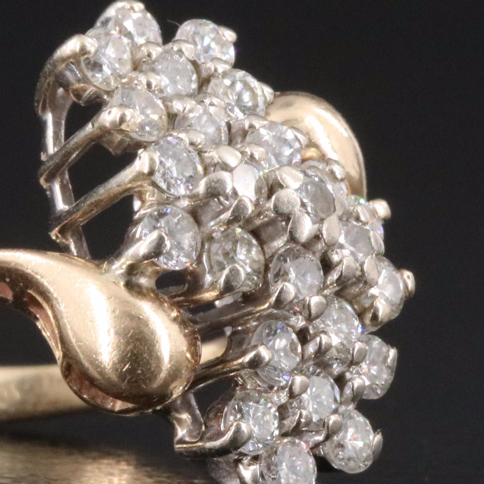 14K 0.98 CTW Diamond Cluster Ring