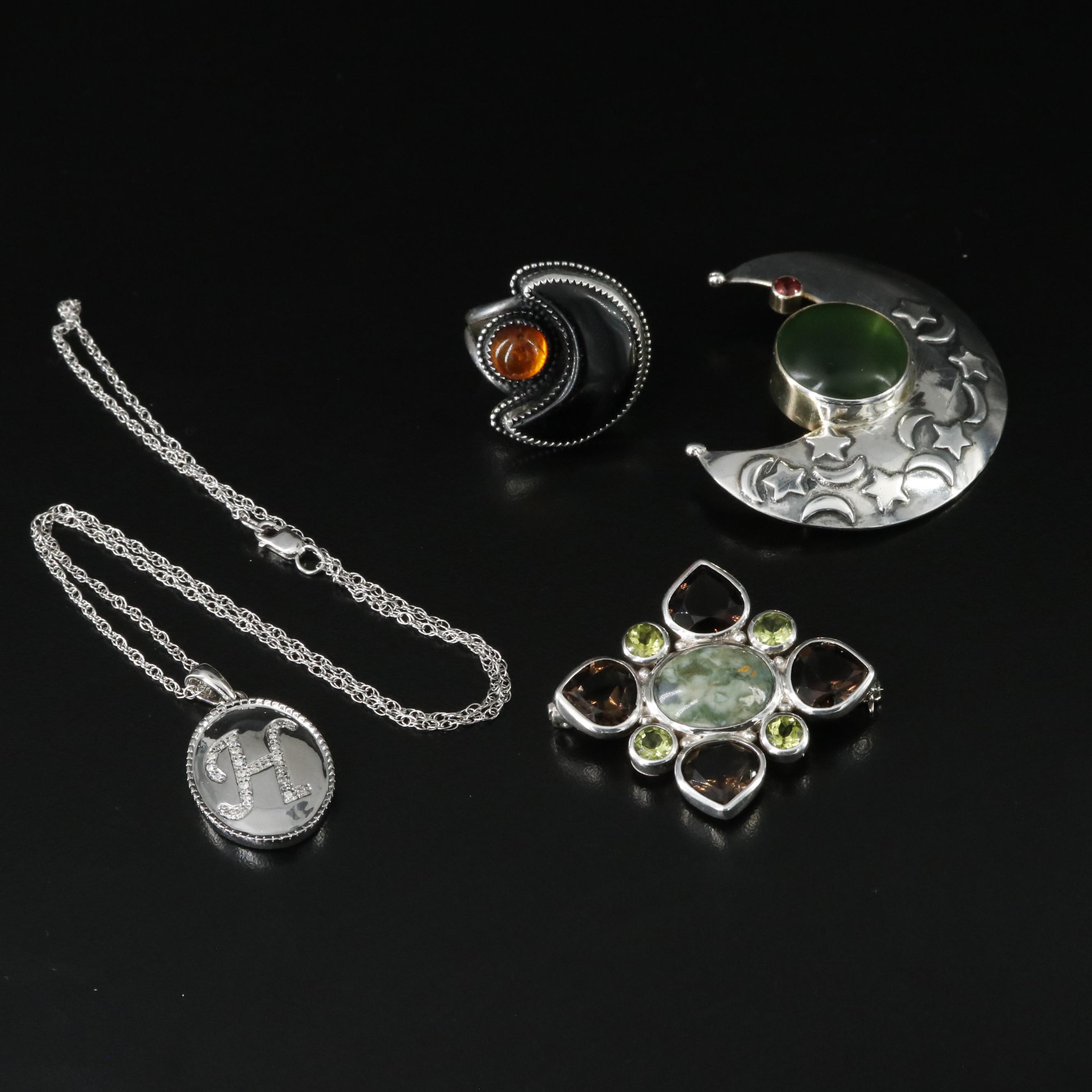 Jasper, Smoky Quartz and Peridot Featured in Sterling Jewelry
