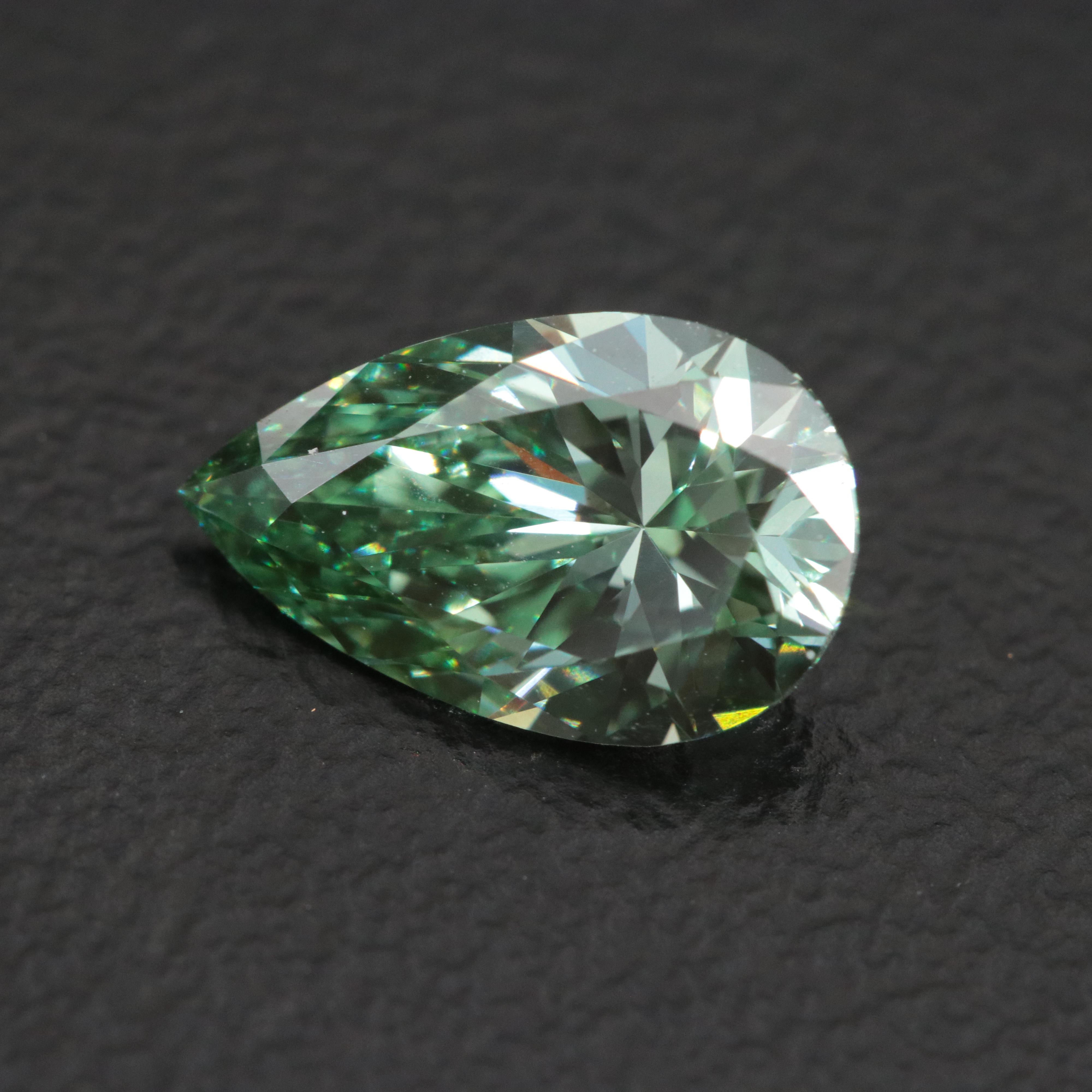 Loose 1.08 CT Lab Grown Fancy Green Diamond with IGI Report
