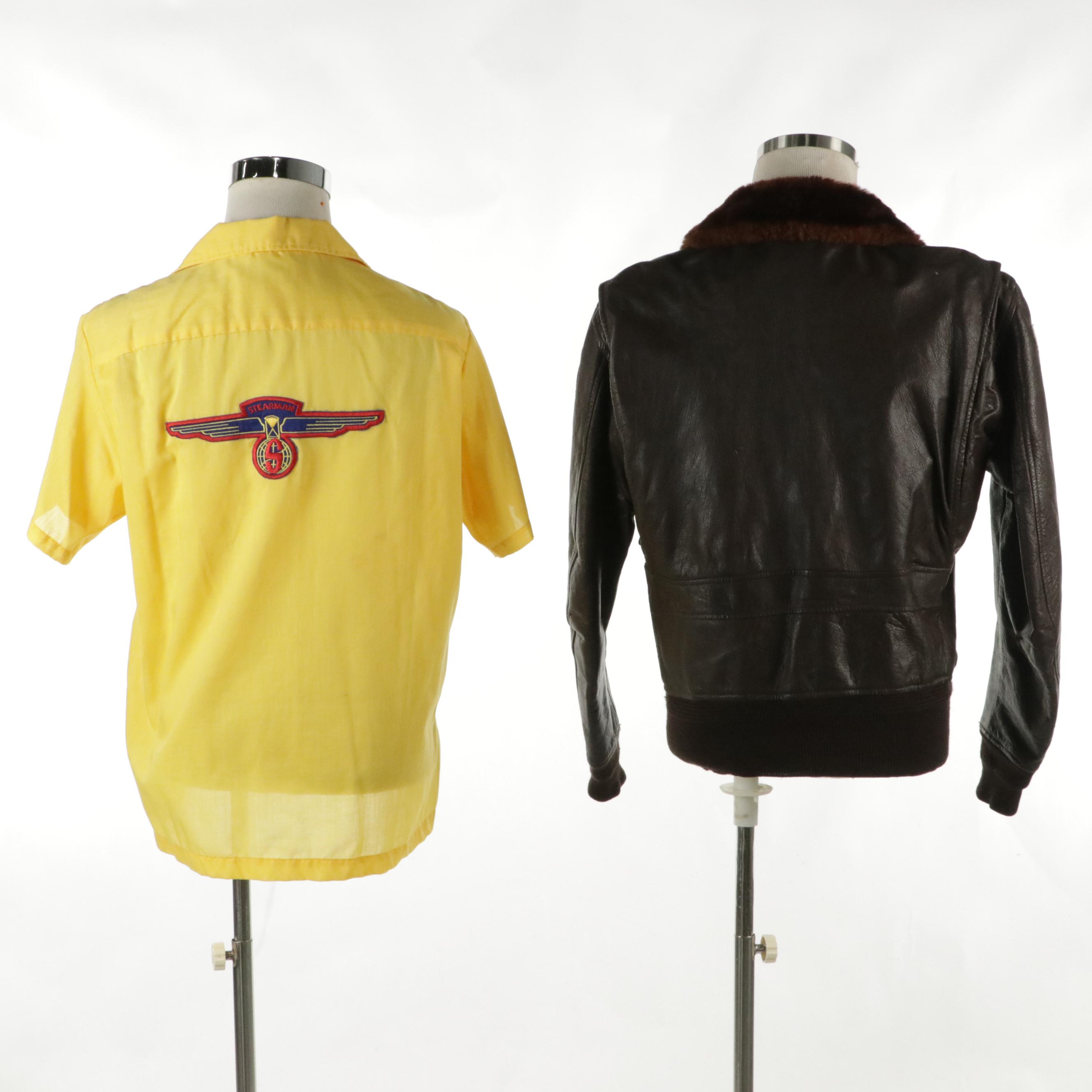 Vietnam War Era US Navy Type G-1 Flight Jacket with Commemorative Shirt/Hat