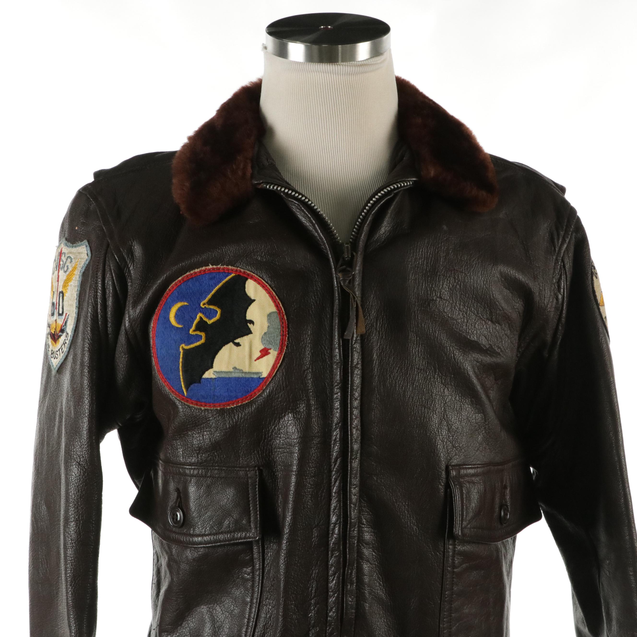 Vietnam War Era US Navy Type G-1 Flight Jacket with Commemorative Shirt/Hat