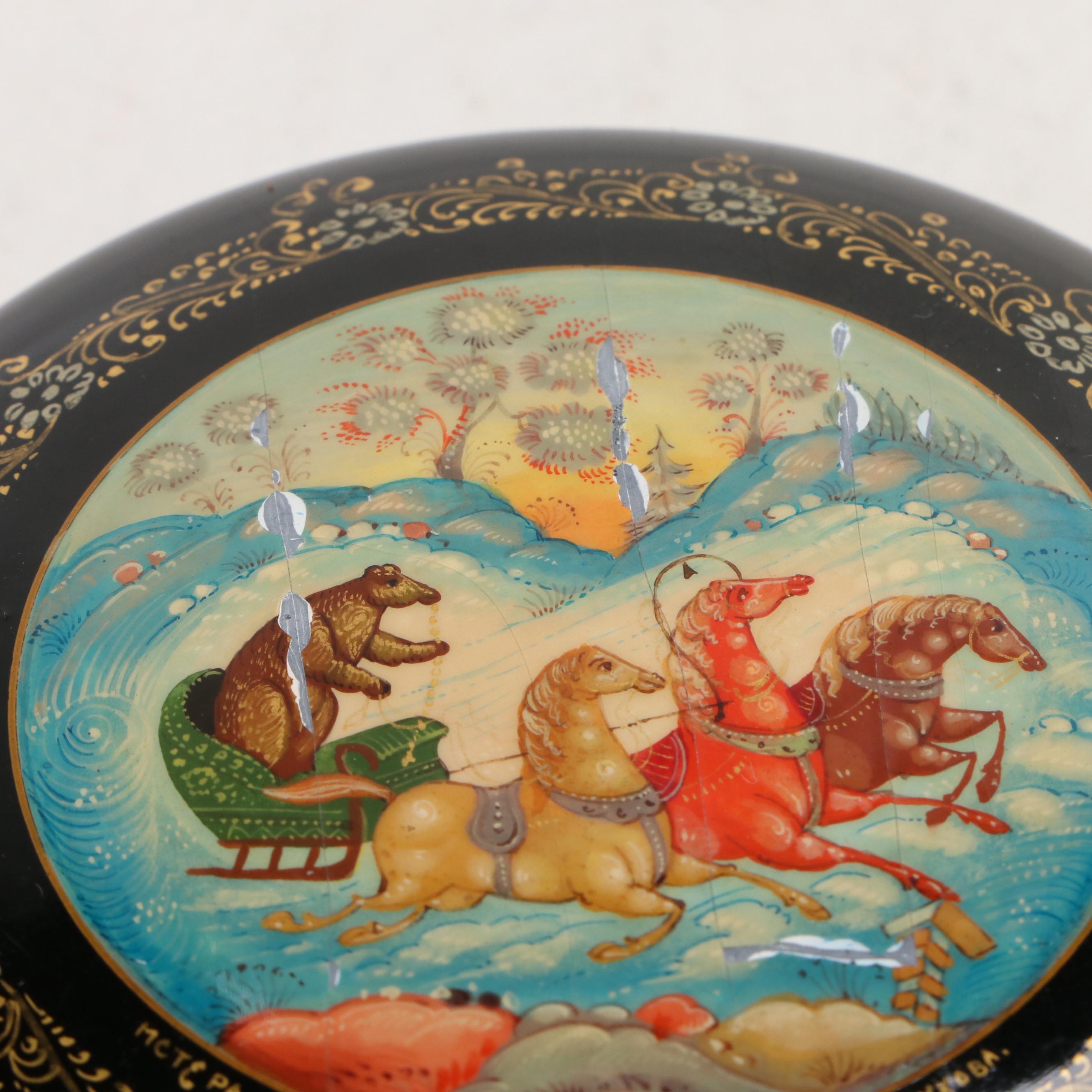 Mary and Baby Jesus Print in Metal Wall Hanging Frame with Russian Wood Box