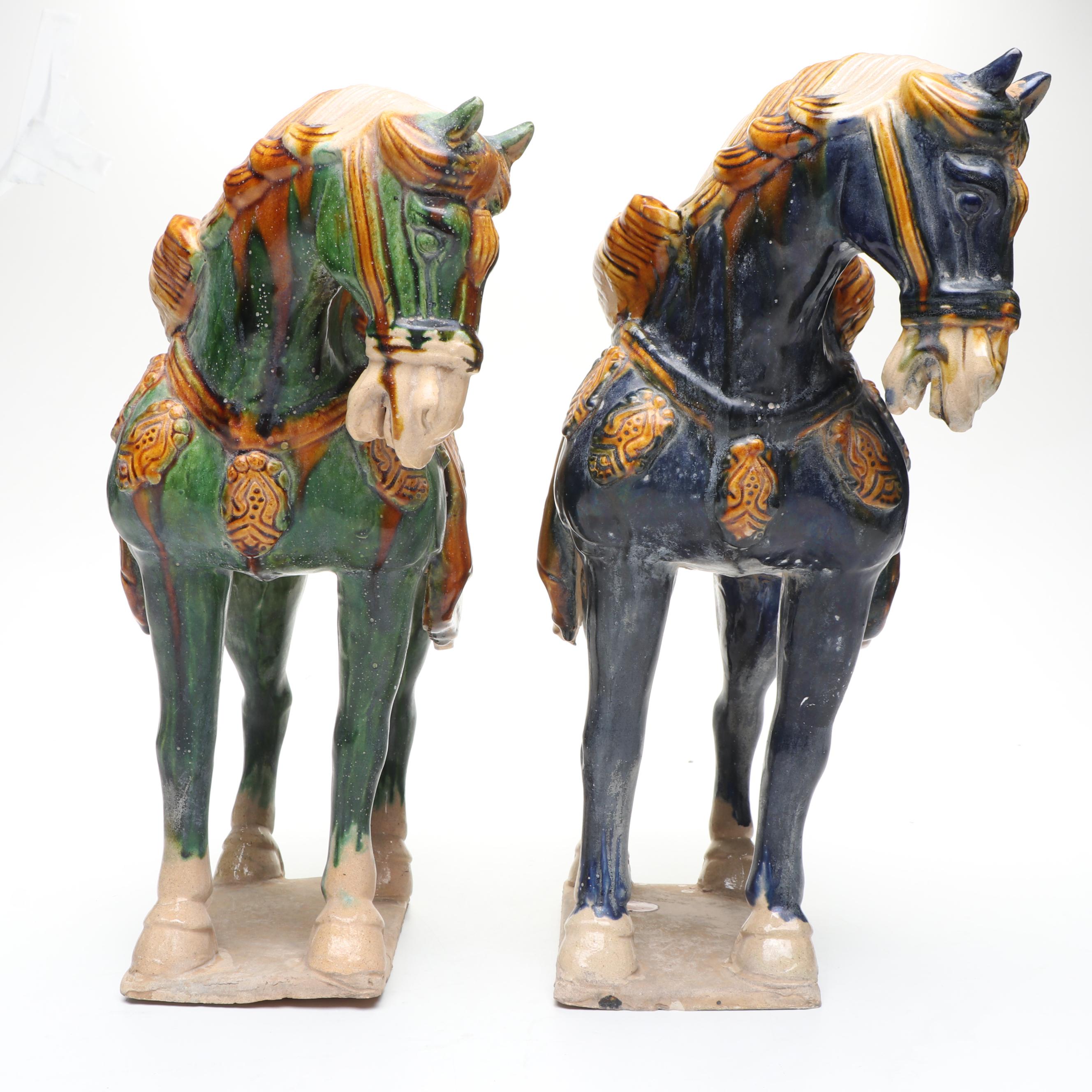 Chinese Tang Style Sancai Glaze Horses