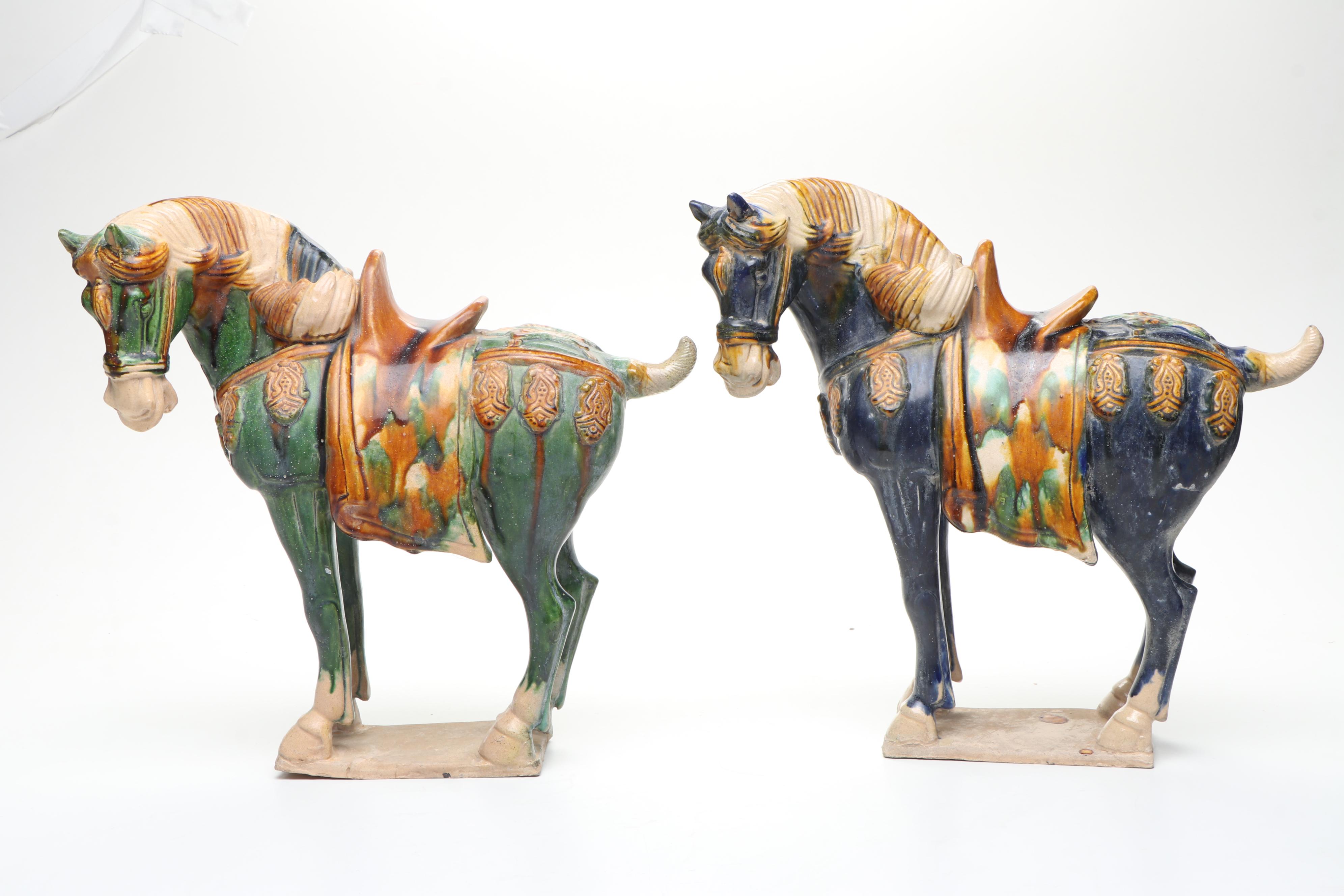 Chinese Tang Style Sancai Glaze Horses
