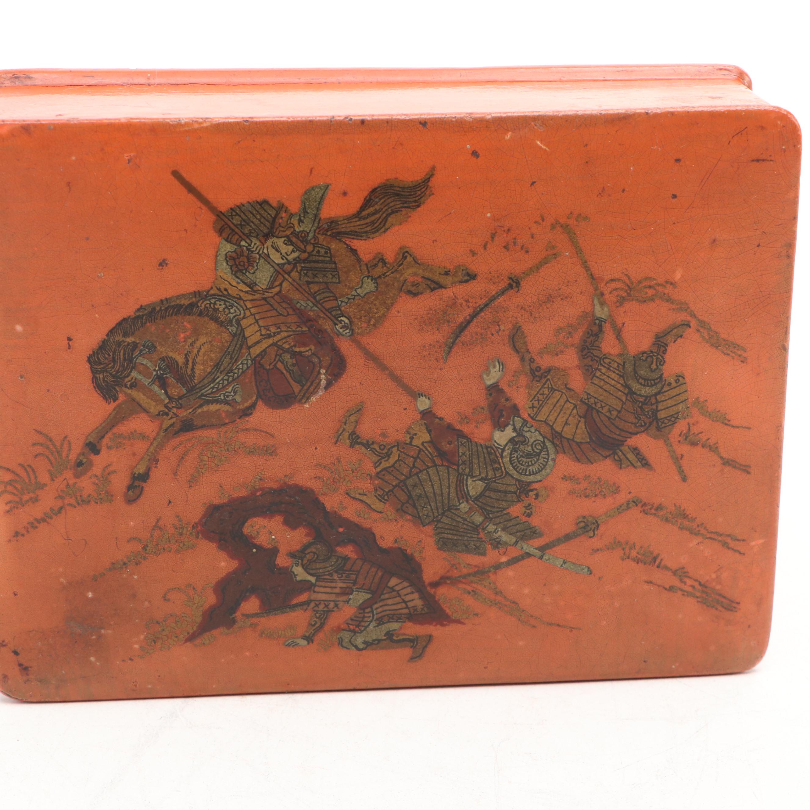 Japanese Imari Porcelain Bowl with Wood Jewelry Box