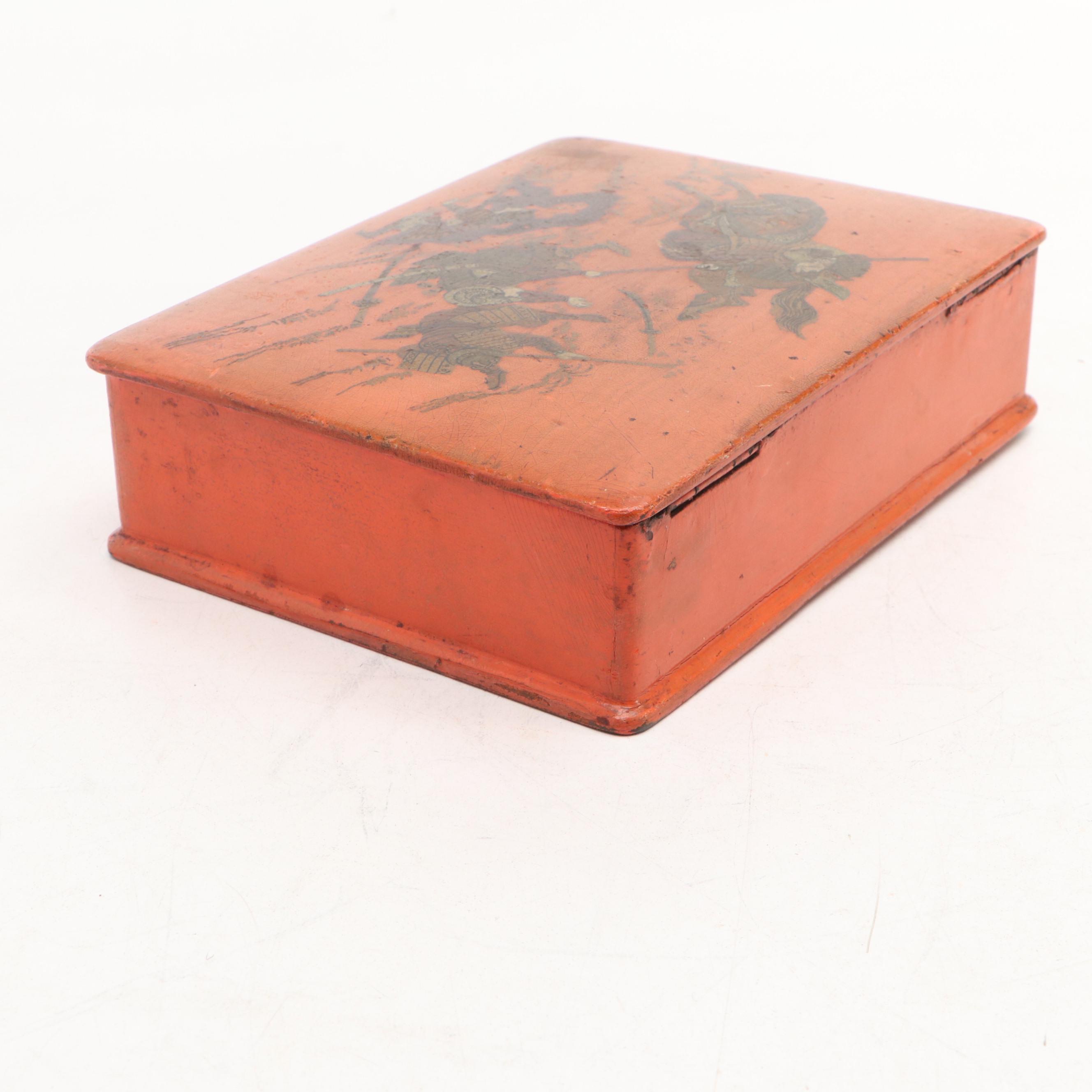 Japanese Imari Porcelain Bowl with Wood Jewelry Box