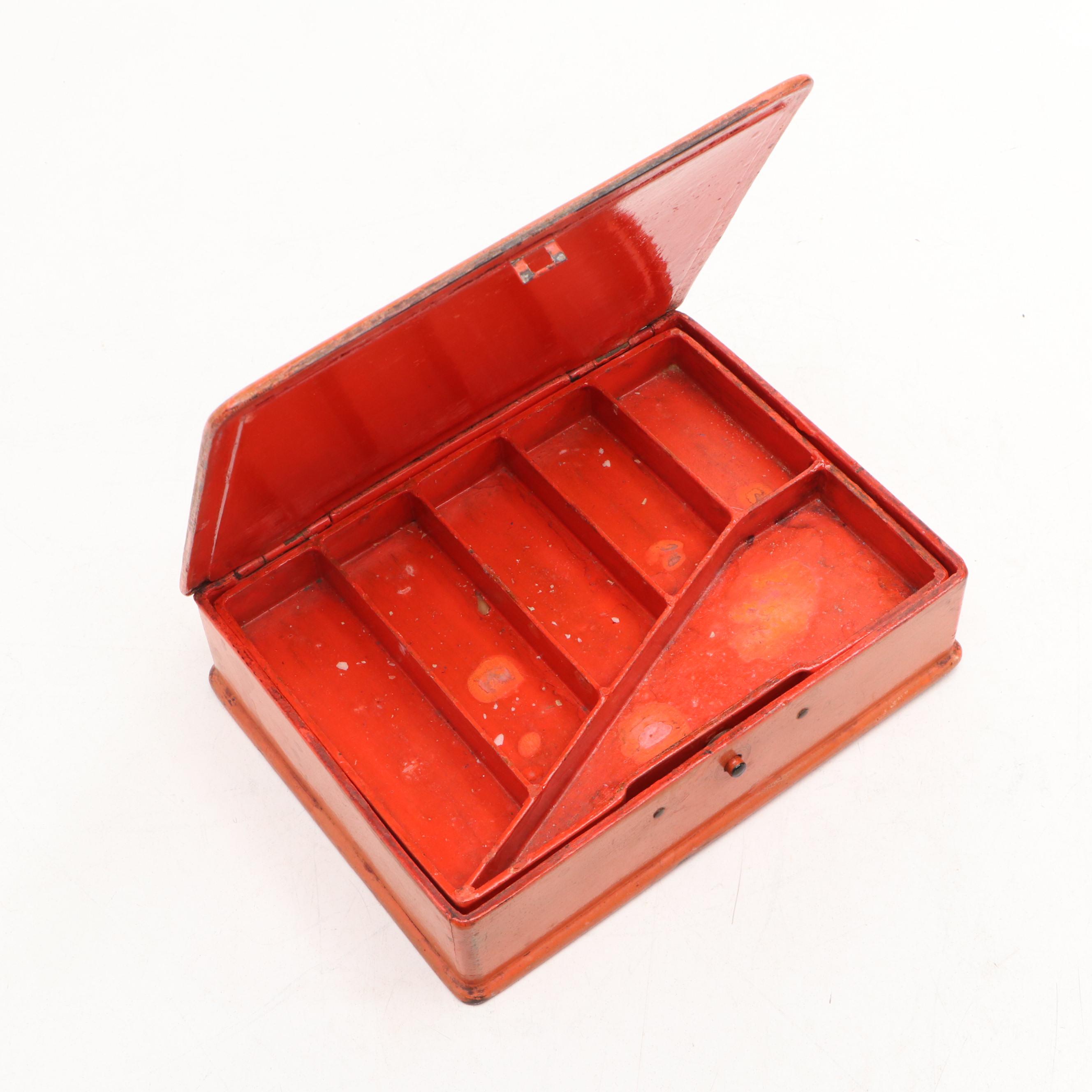 Japanese Imari Porcelain Bowl with Wood Jewelry Box