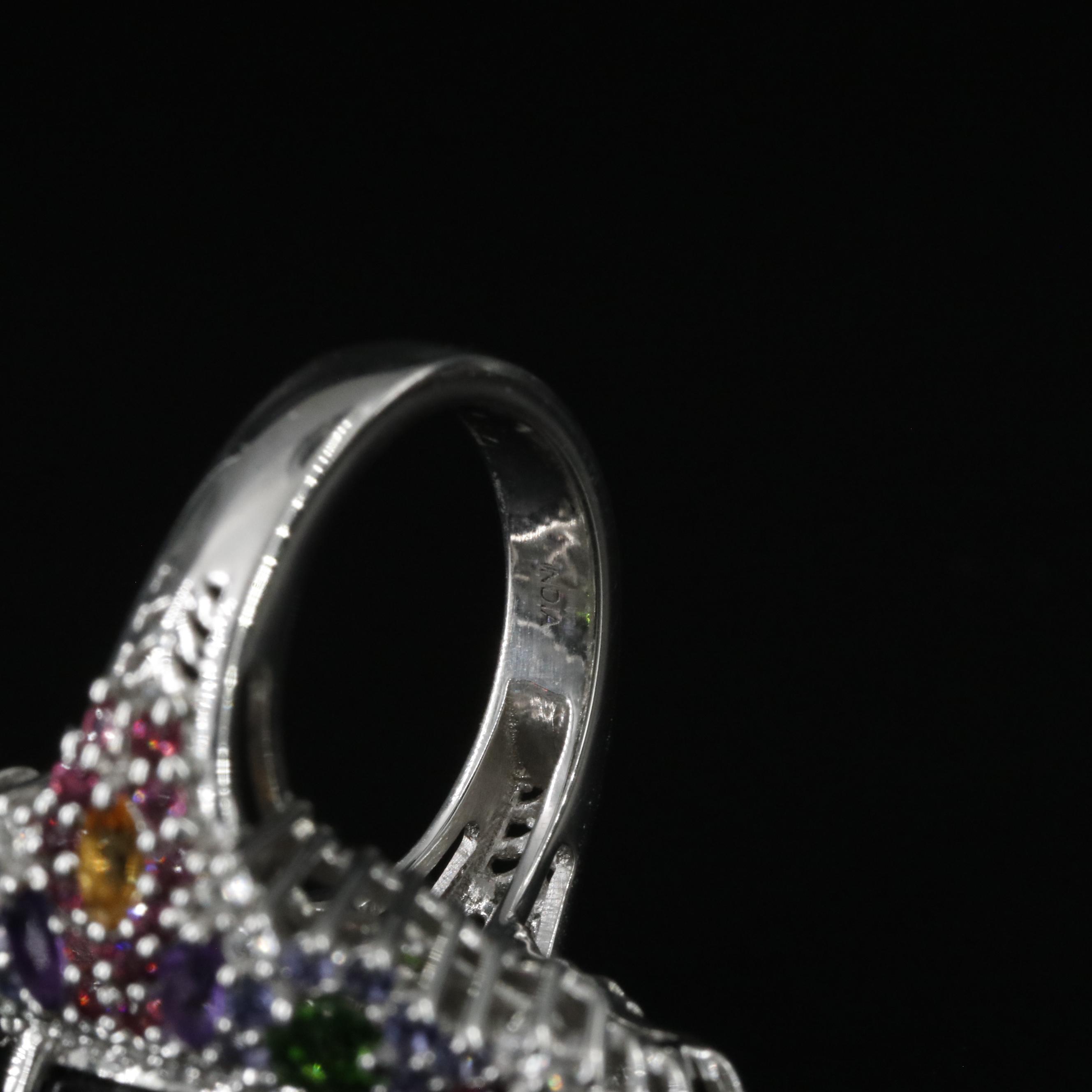 Sterling Spinel and Gemstone Ring