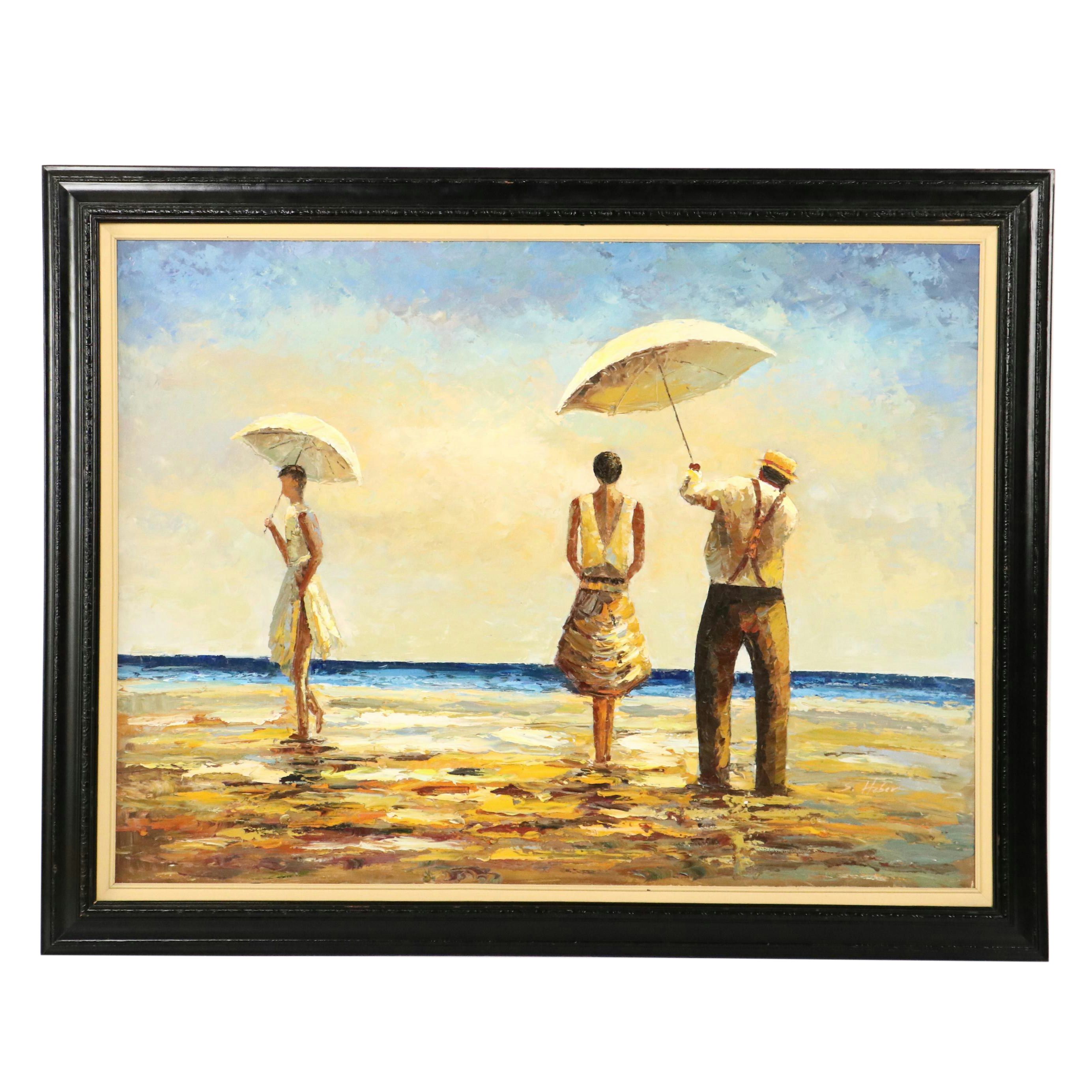 Impressionist Inspired Acrylic Painting After Jack Vettriano