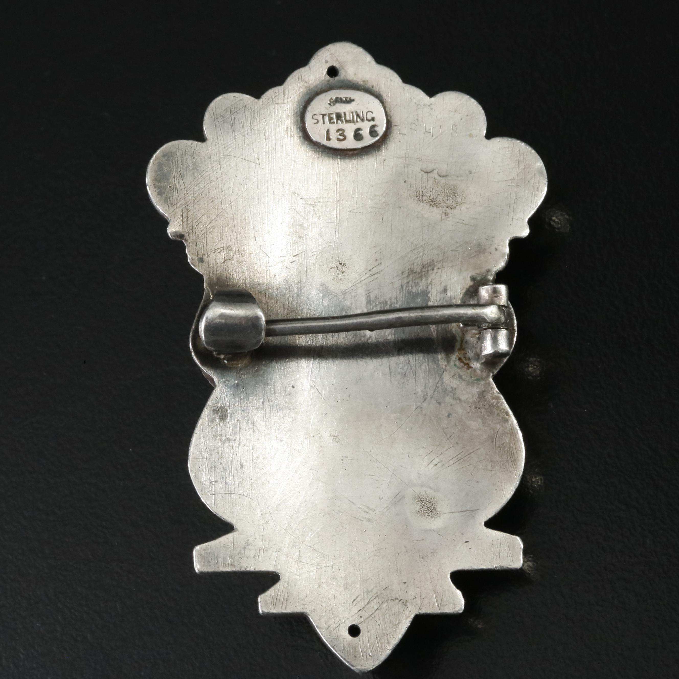 Art Nouveau William Kerr & Co. Sterling Medusa Brooch