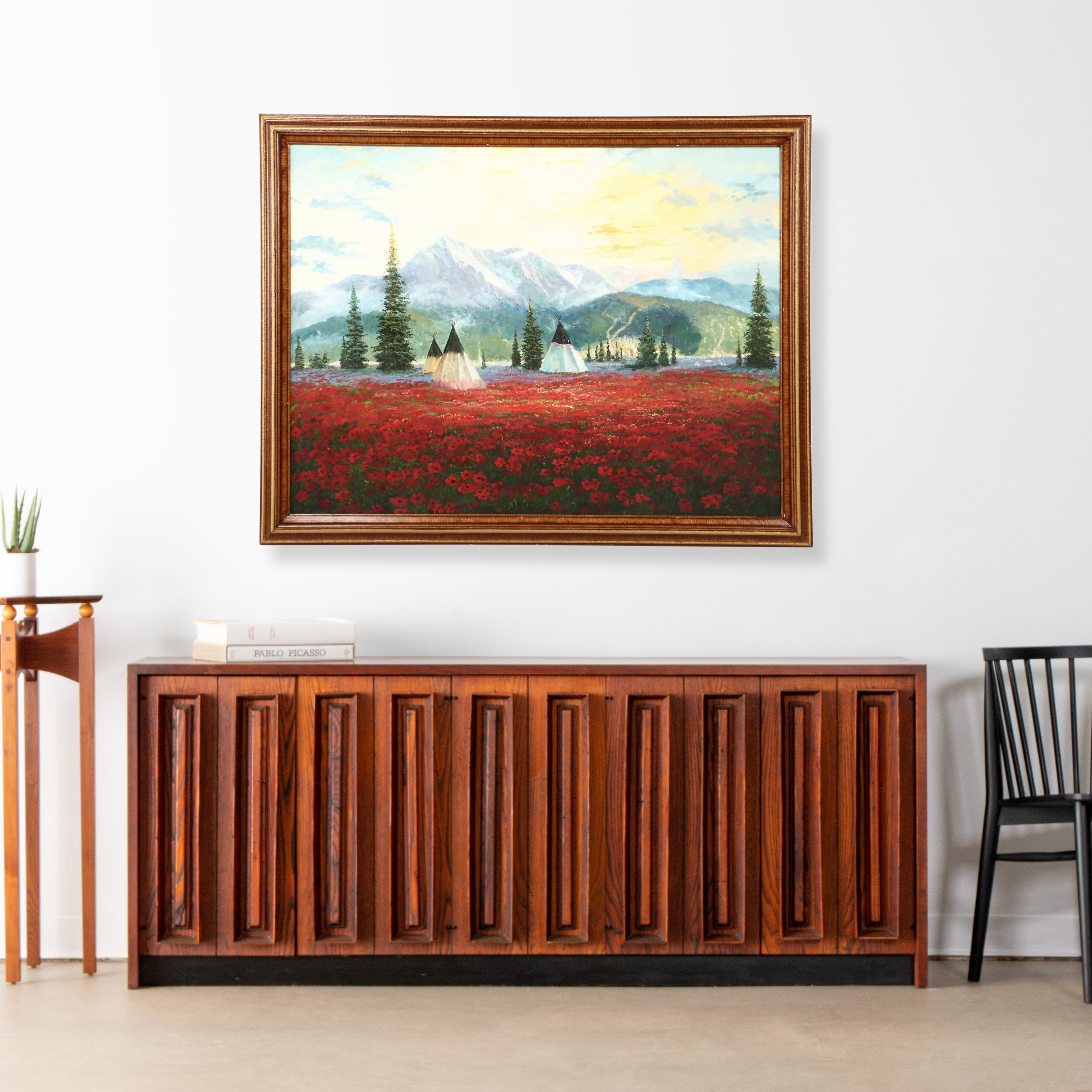 Acrylic Painting of Indigenous Encampment