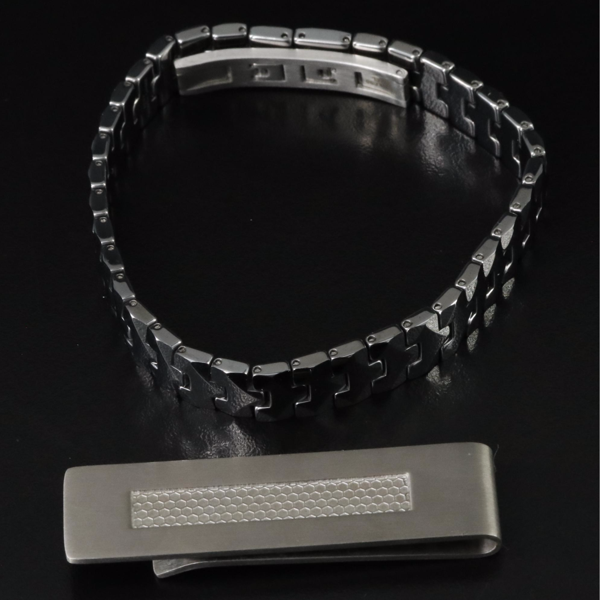 Stainless Steel Bracelet and Titanium Money Clip