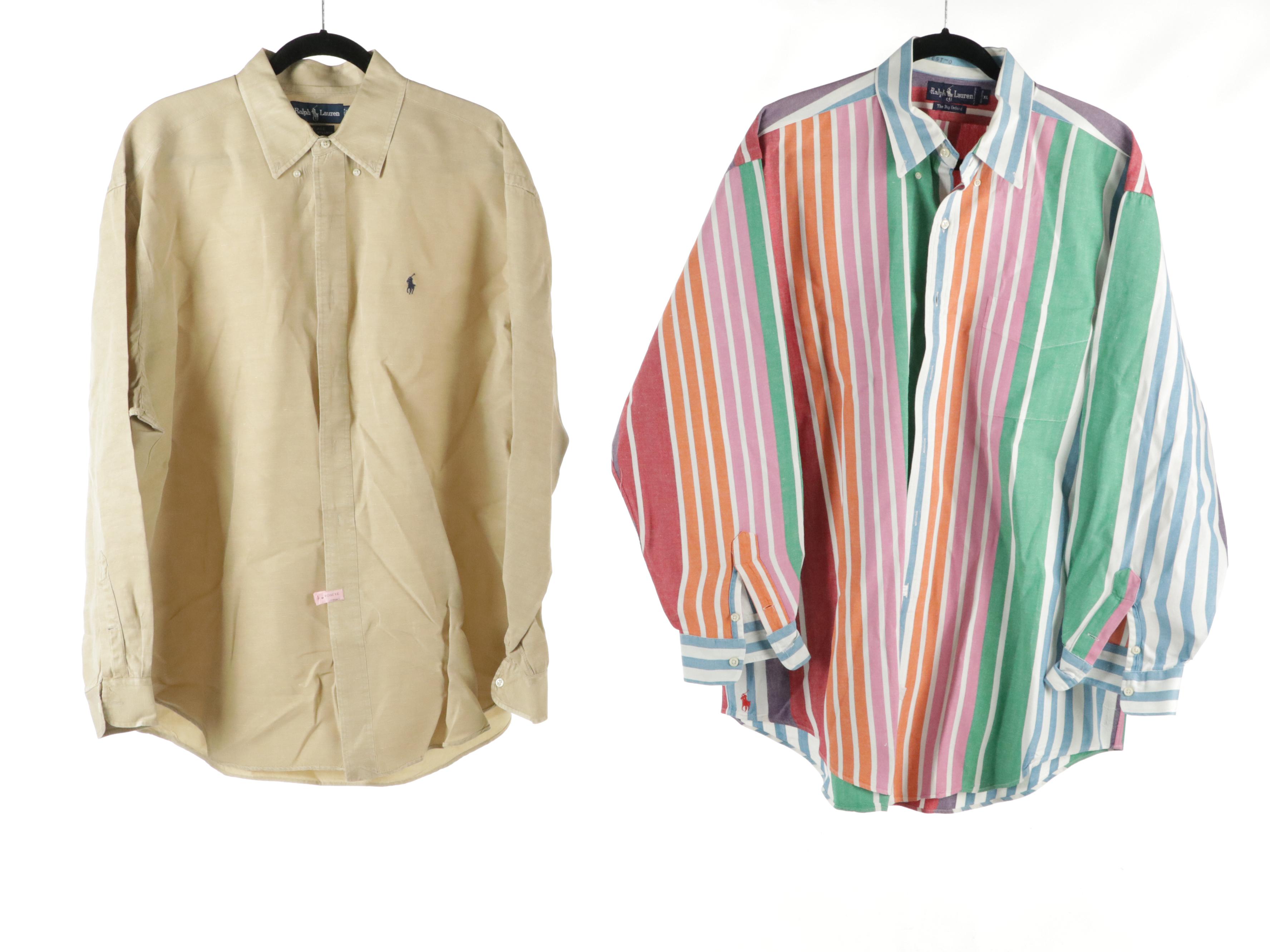 Men's Polo Ralph Lauren and Nautica Cotton and Linen Button-Front Shirts