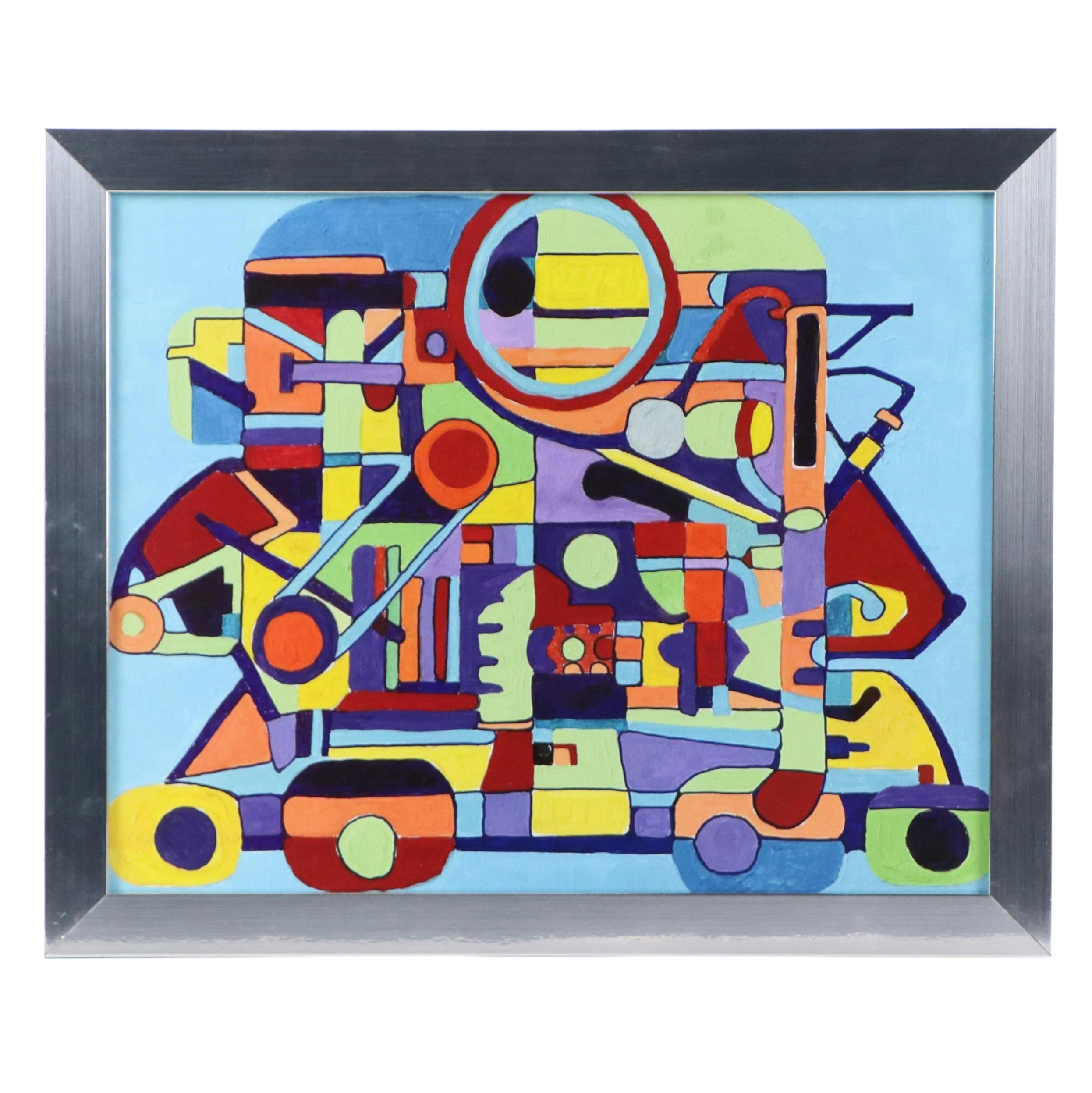 Lynn Elzey Art Deco Form Abstract Digital Print, 21st C.