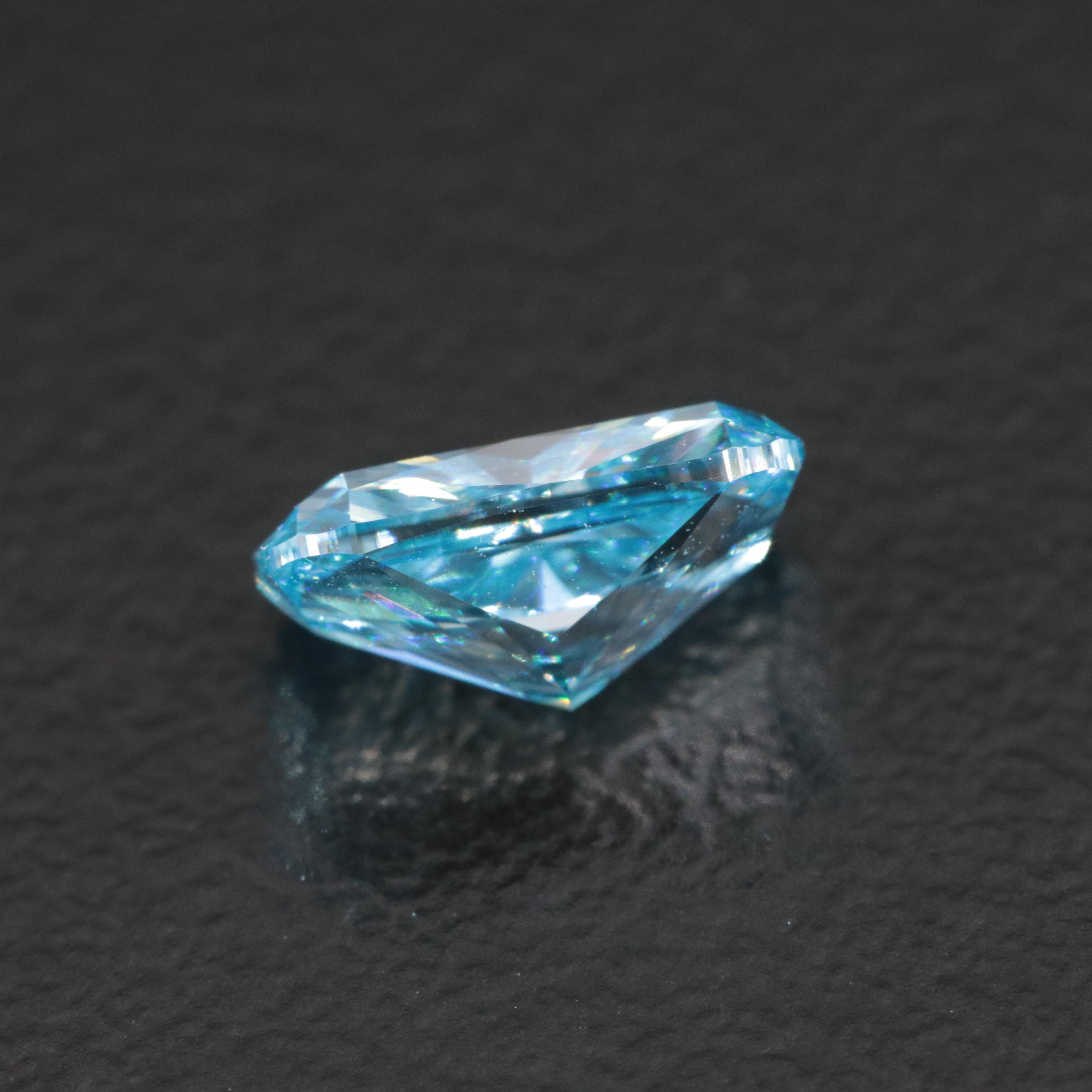 Loose 1.08 CT Lab Grown Fancy Blue Diamond with IGI Report