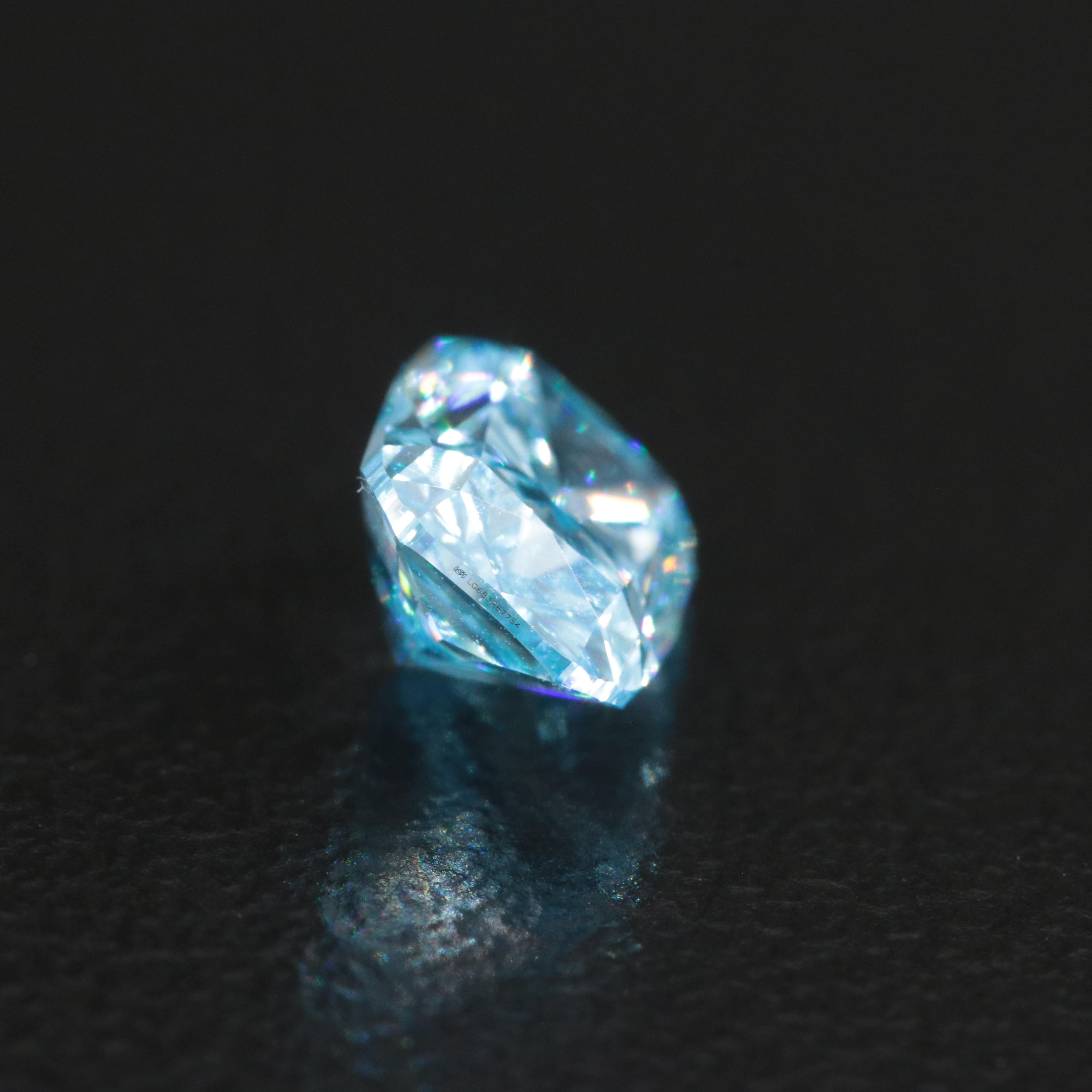 Loose 1.08 CT Lab Grown Fancy Blue Diamond with IGI Report