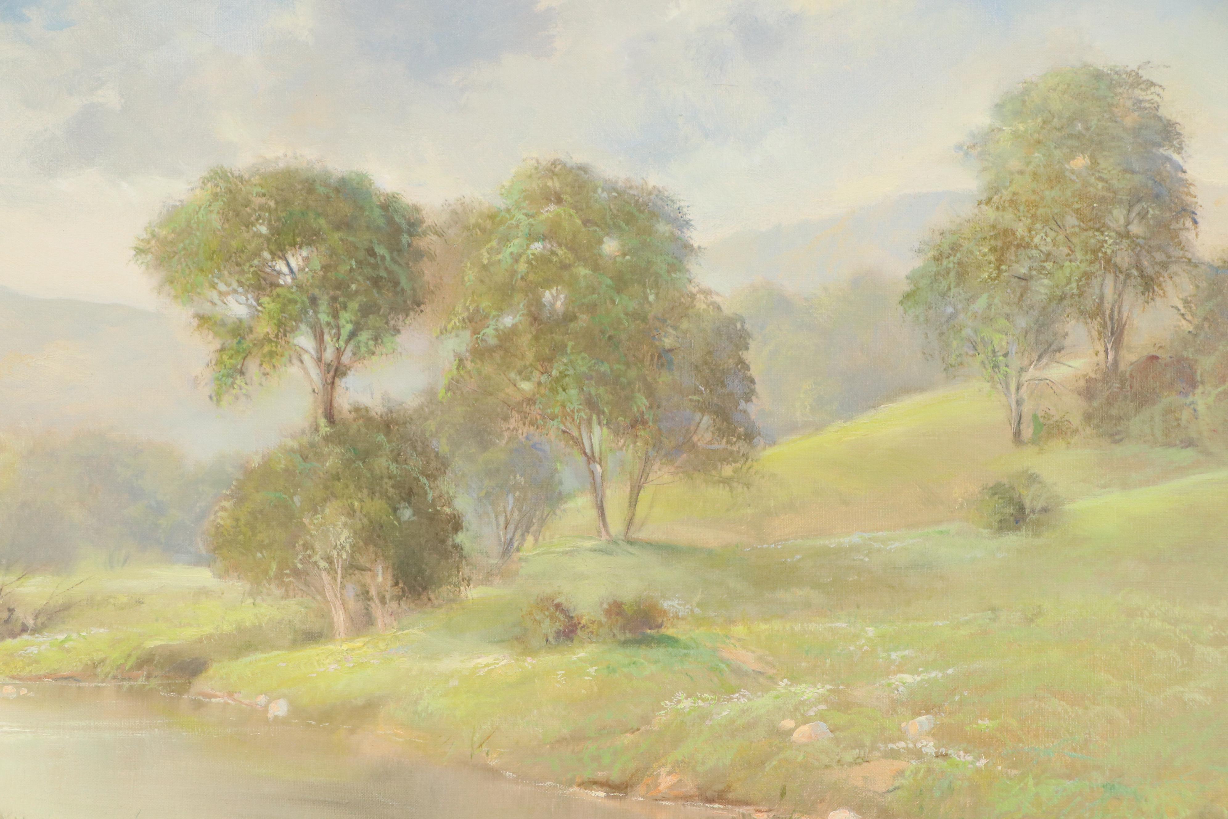 Vernon Kerr Mountainous River Landscape Oil Painting "Sign of Spring"