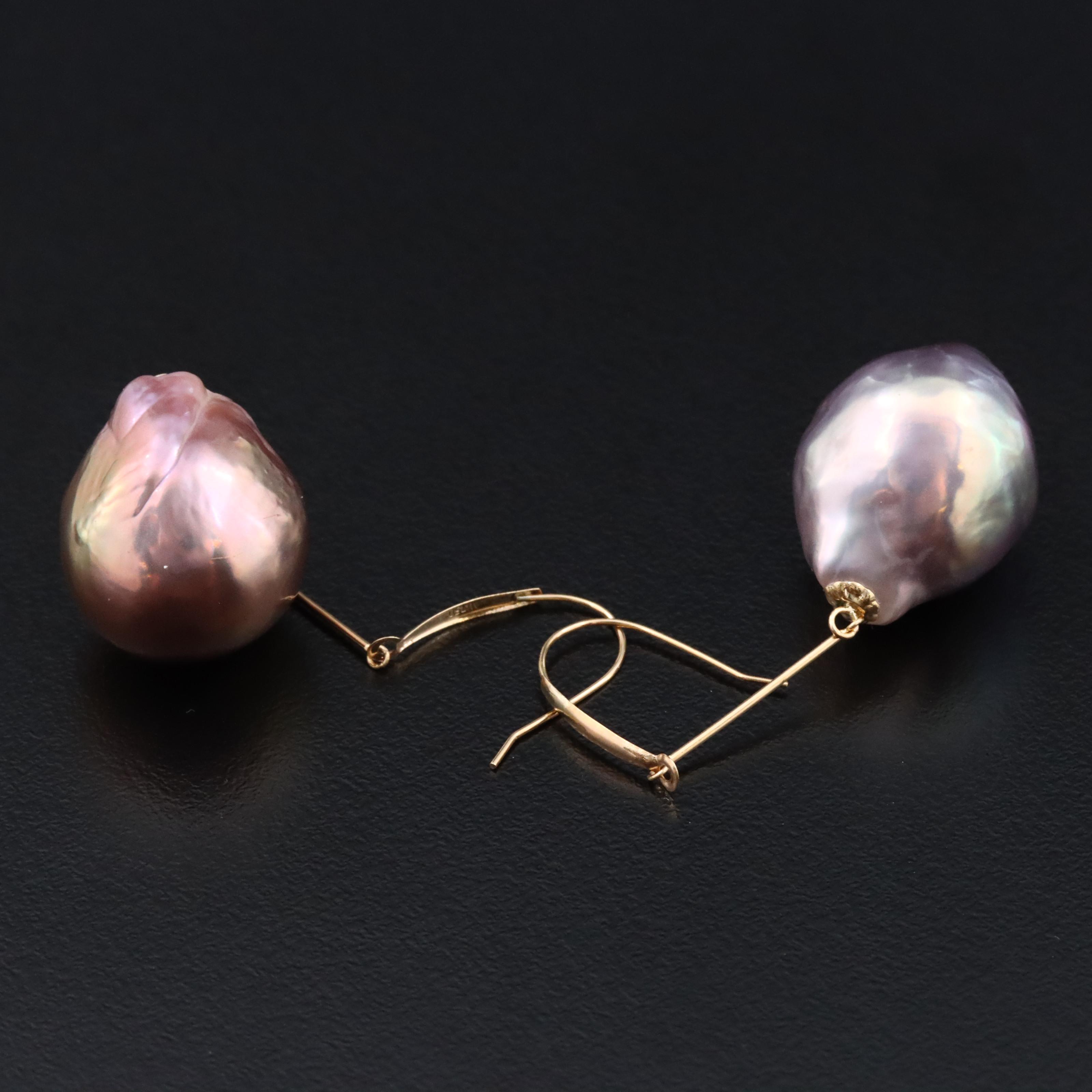 18K Mismatched Pearl Earrings