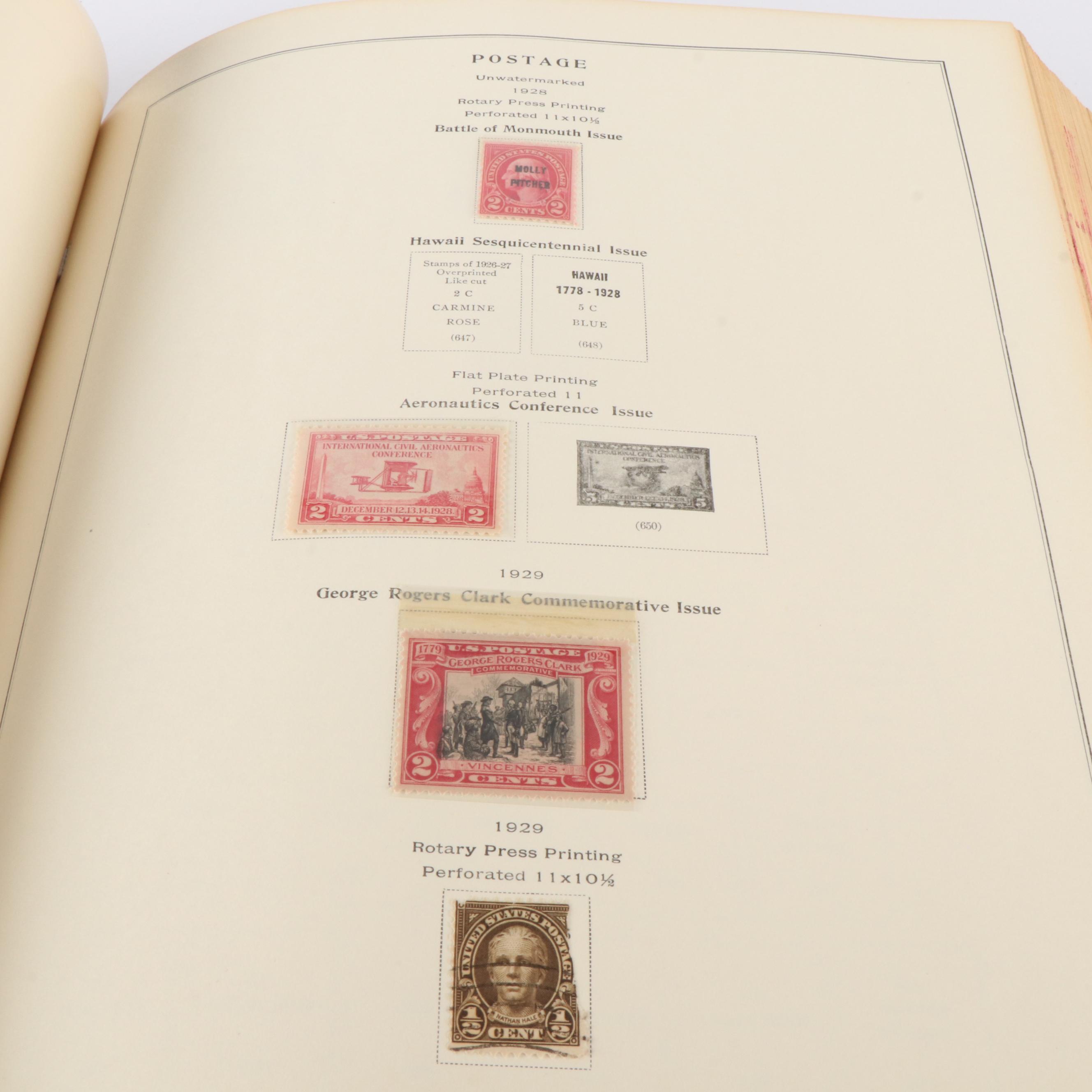 A Scotts "National Postage Stamp Album" for U.S. Stamps and 3 Boxes of Stamps