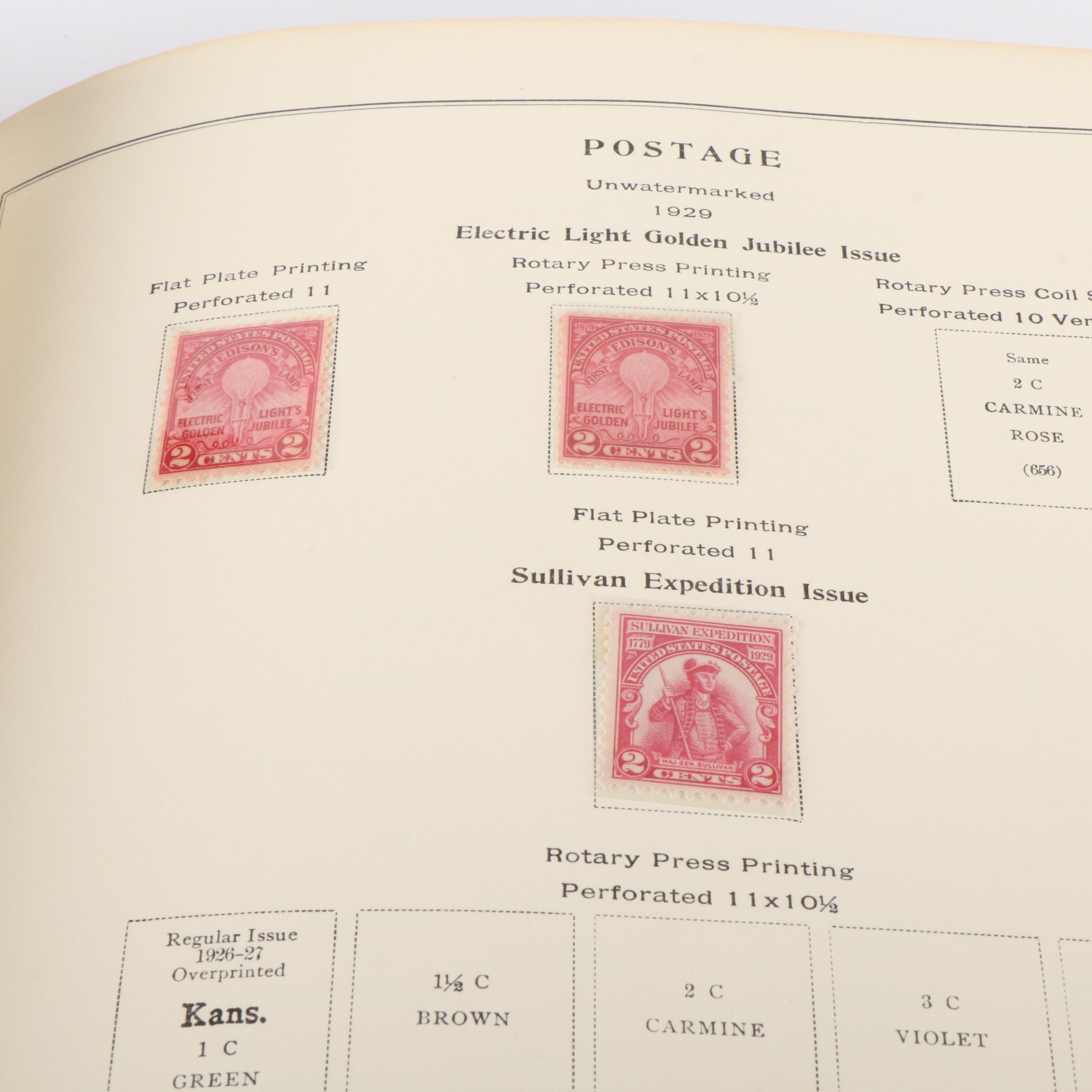 A Scotts "National Postage Stamp Album" for U.S. Stamps and 3 Boxes of Stamps