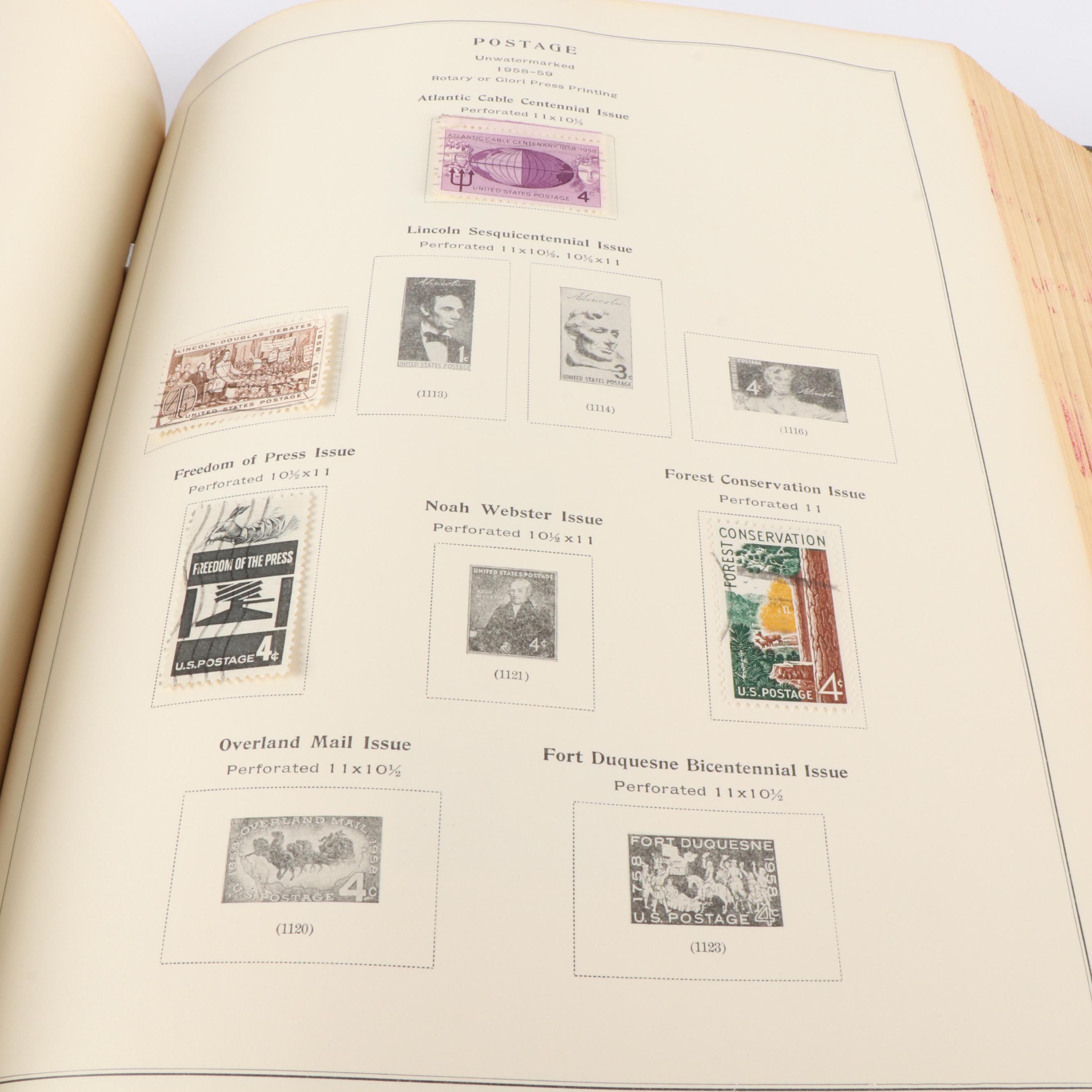 A Scotts "National Postage Stamp Album" for U.S. Stamps and 3 Boxes of Stamps