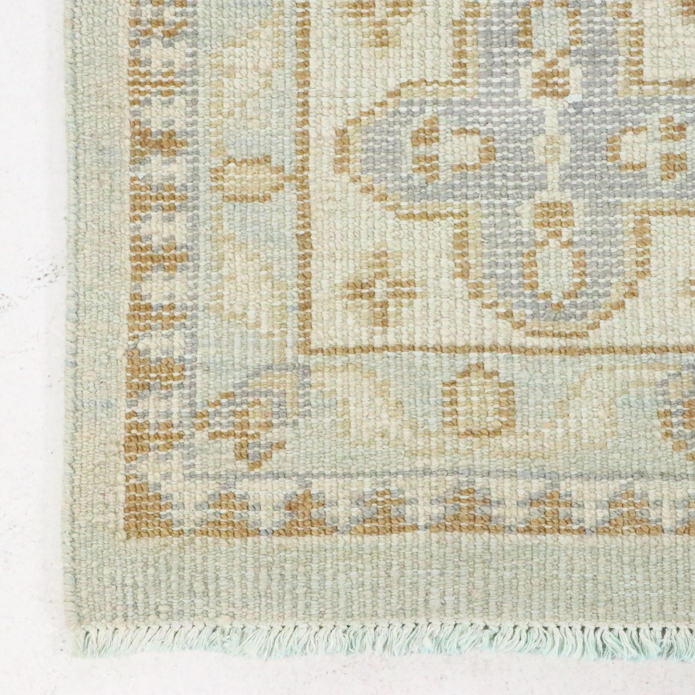 9' x 12'3 Hand-Knotted Turkish Oushak Room Sized Rug