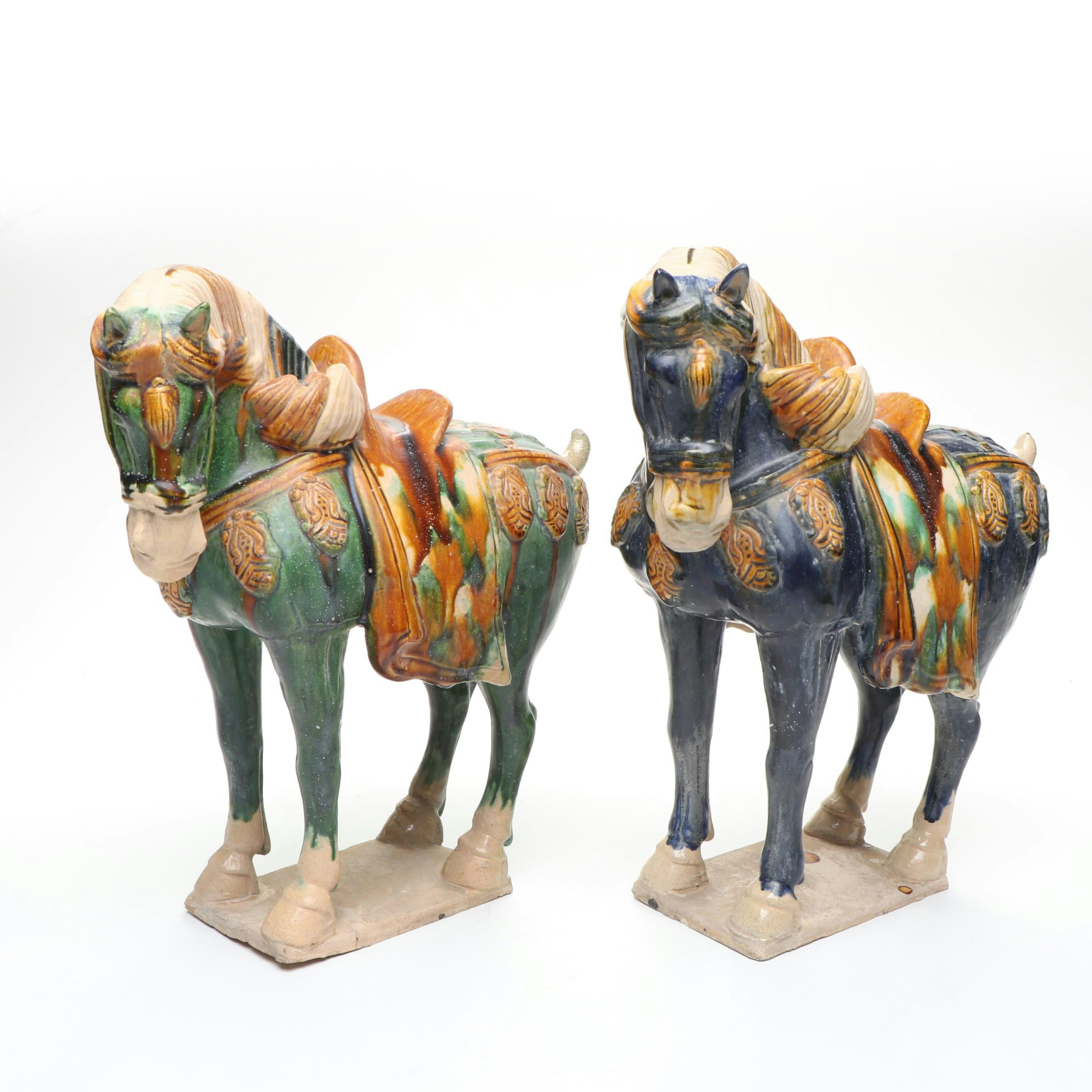 Chinese Tang Style Sancai Glaze Horses