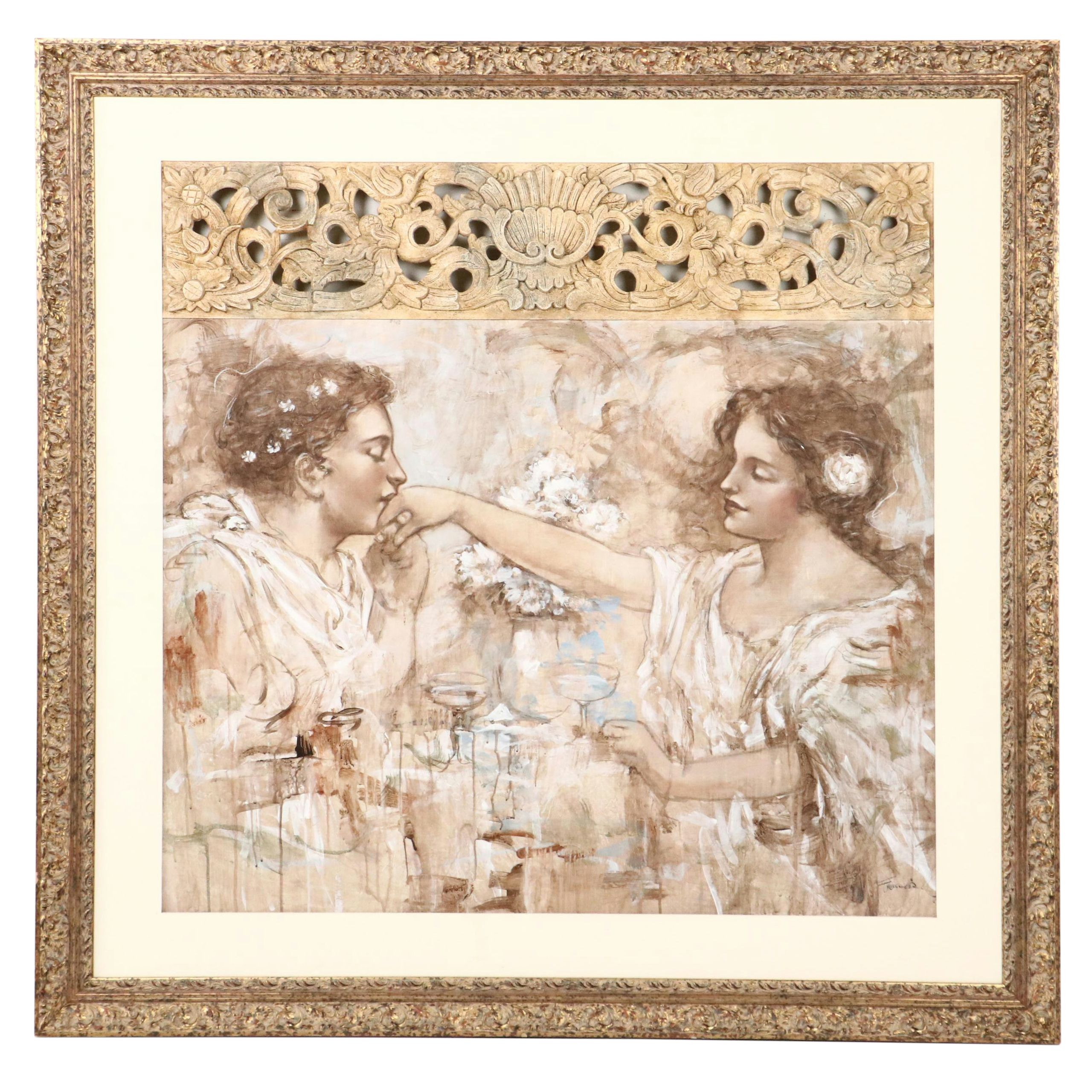 François Fressinier Mixed Media Painting "The Proposal"