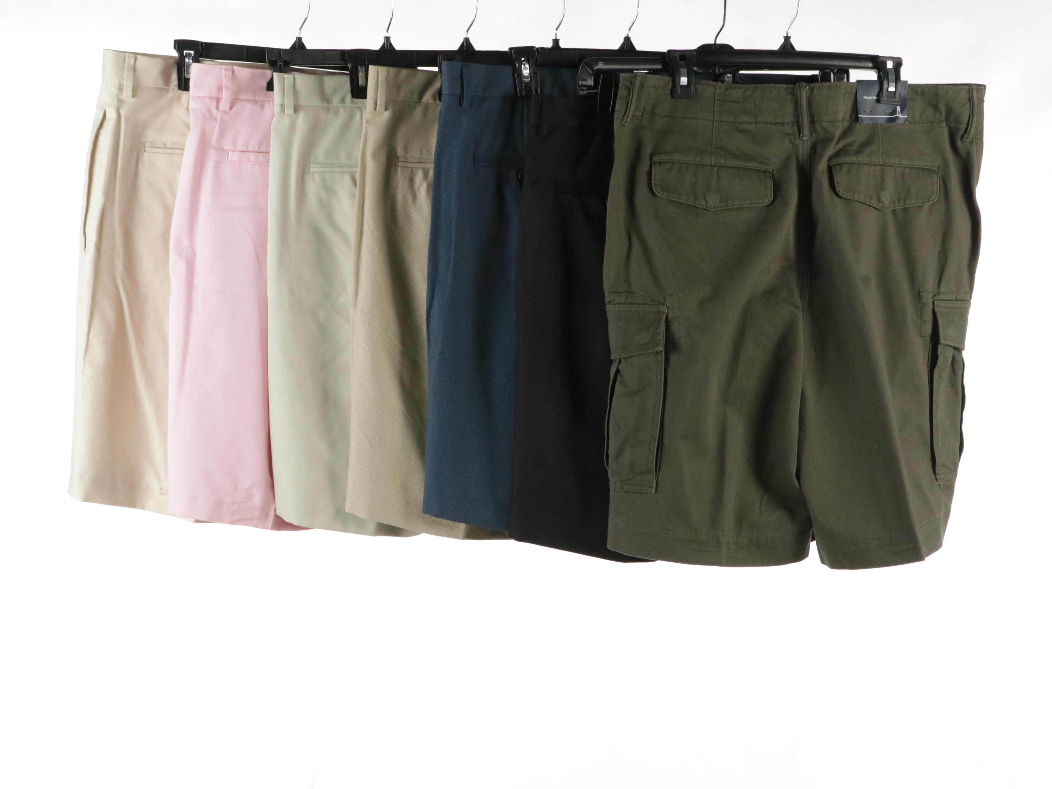 Men's Daniel Cremieux Pleated, Alan Flusser Pink and Lands' End Cargo Shorts