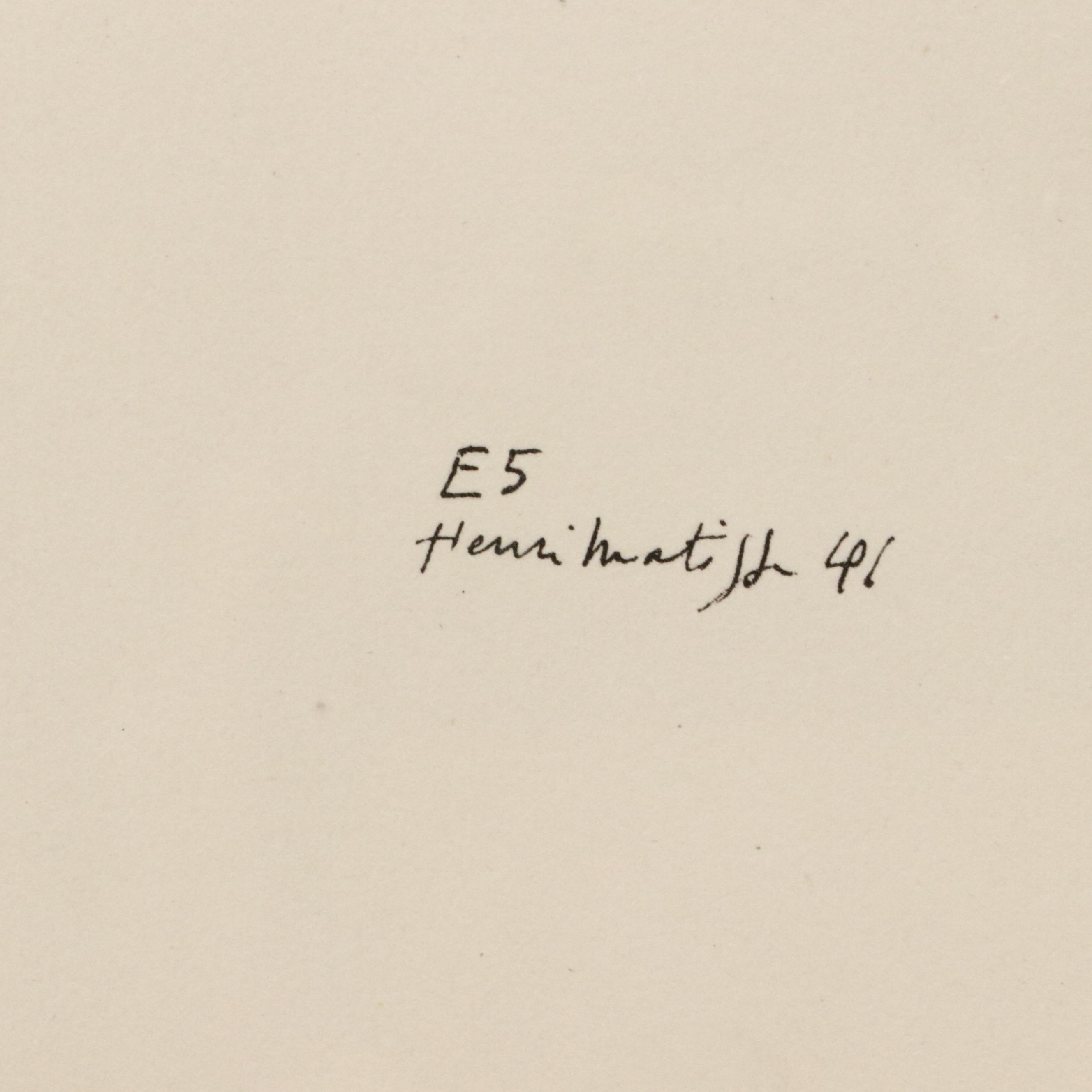 Henri Matisse Lithograph "Theme E, Variation 5," 1941