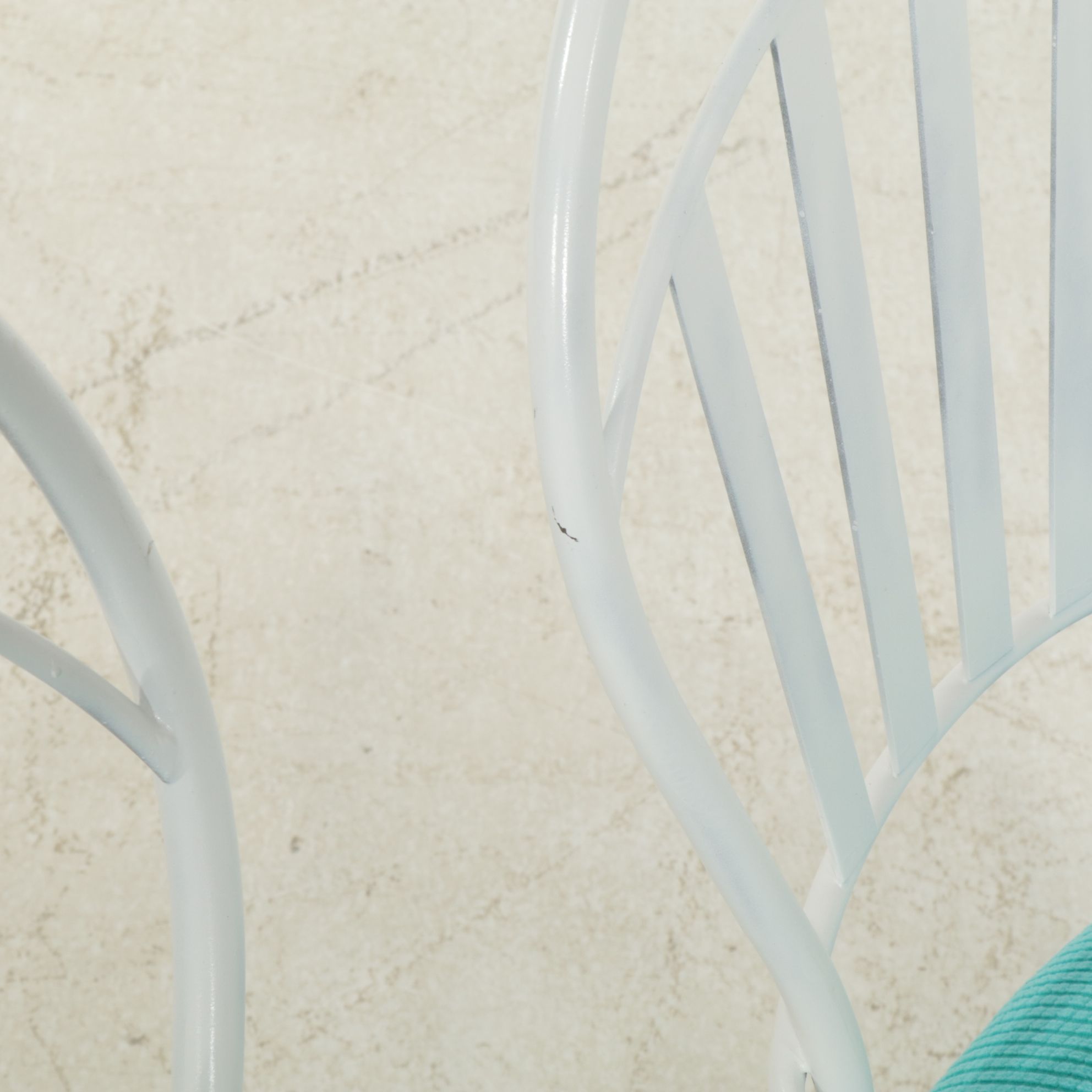 Four Painted Metal Patio Dining Chairs, Late 20th Century