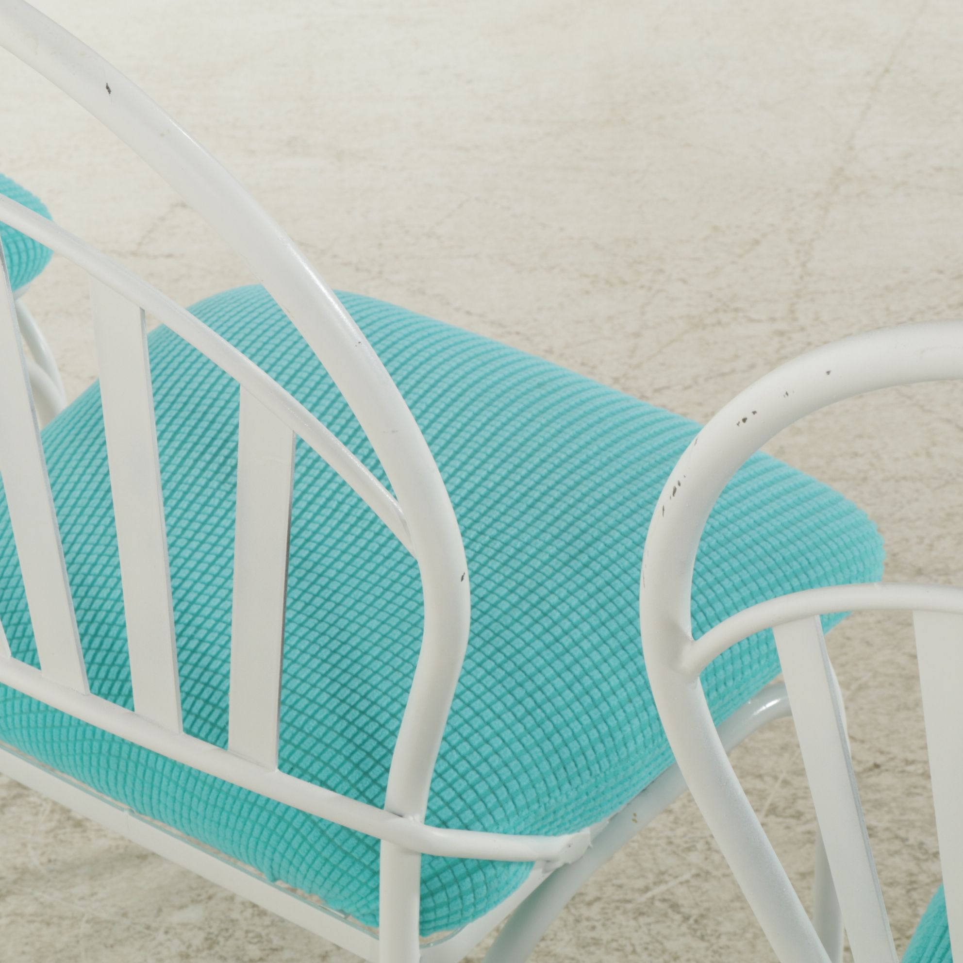 Four Painted Metal Patio Dining Chairs, Late 20th Century