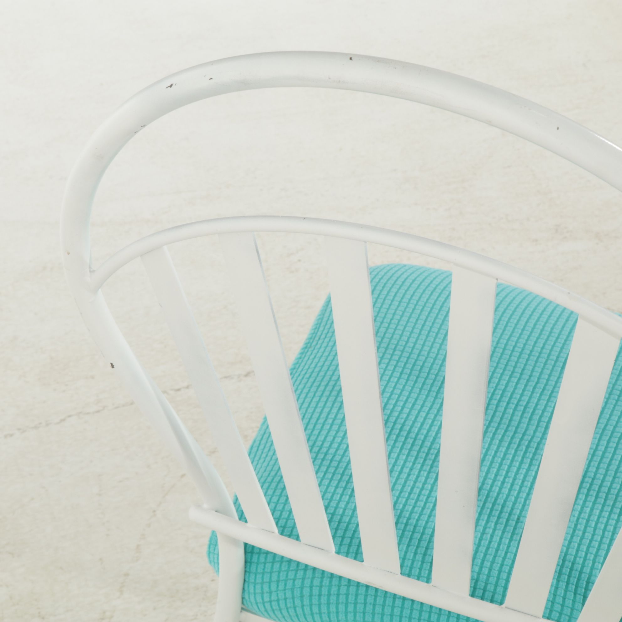 Four Painted Metal Patio Dining Chairs, Late 20th Century