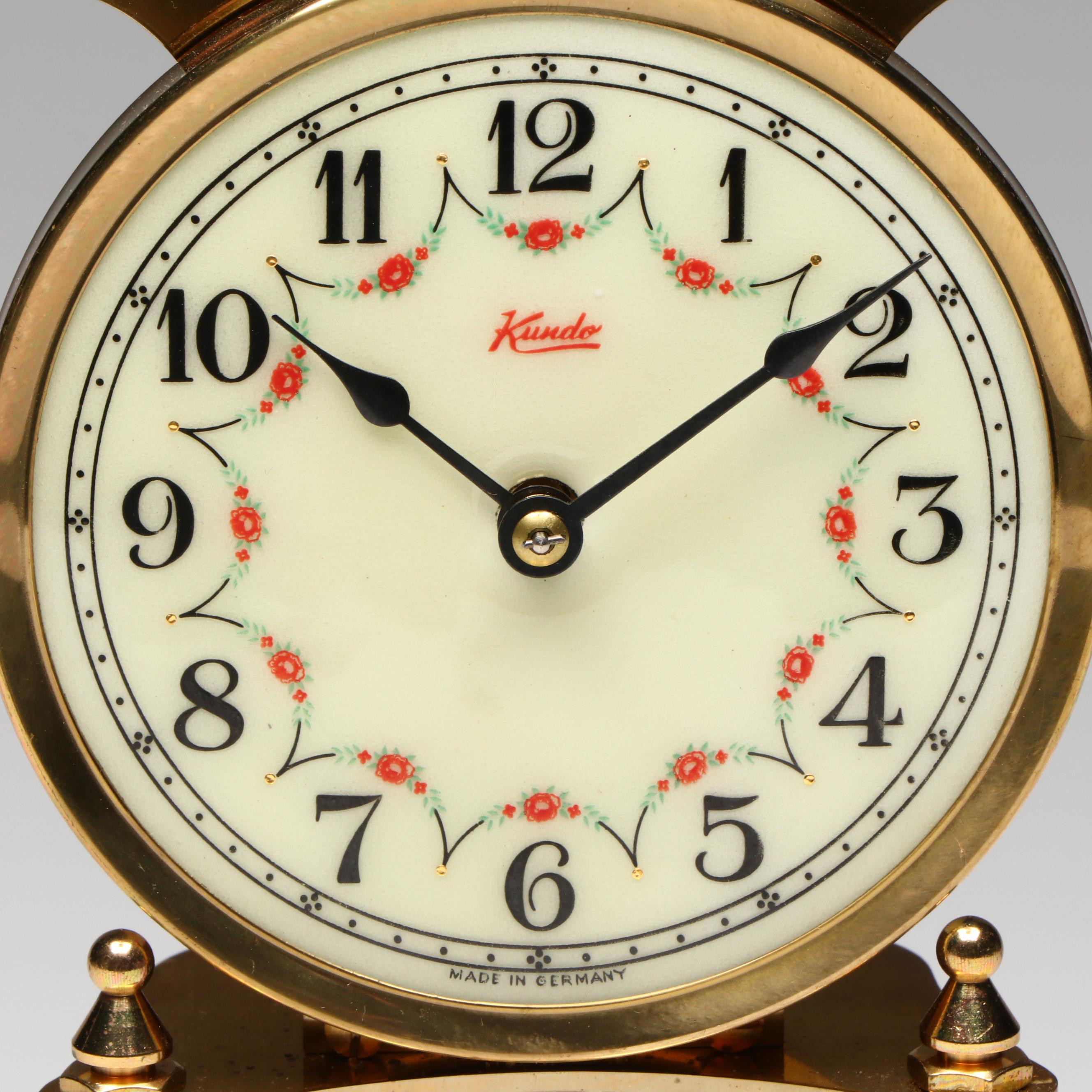 Kundo Kieninger & Obergfell Brass Anniversary Clock, Mid/Late 20th Century