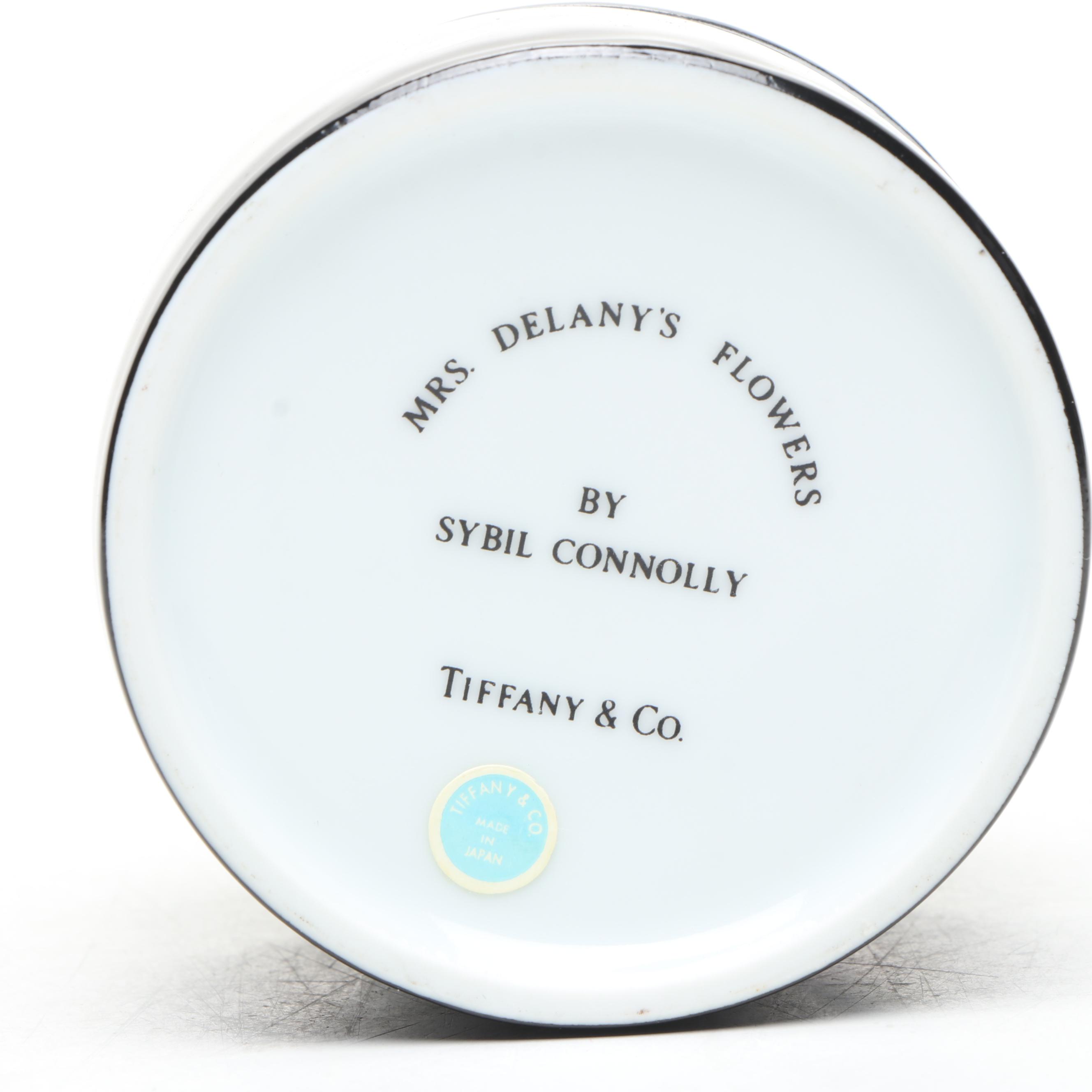 Tiffany & Co. Floral Porcelain Decorative Box and Other Zebra Stripe Ceramic Box