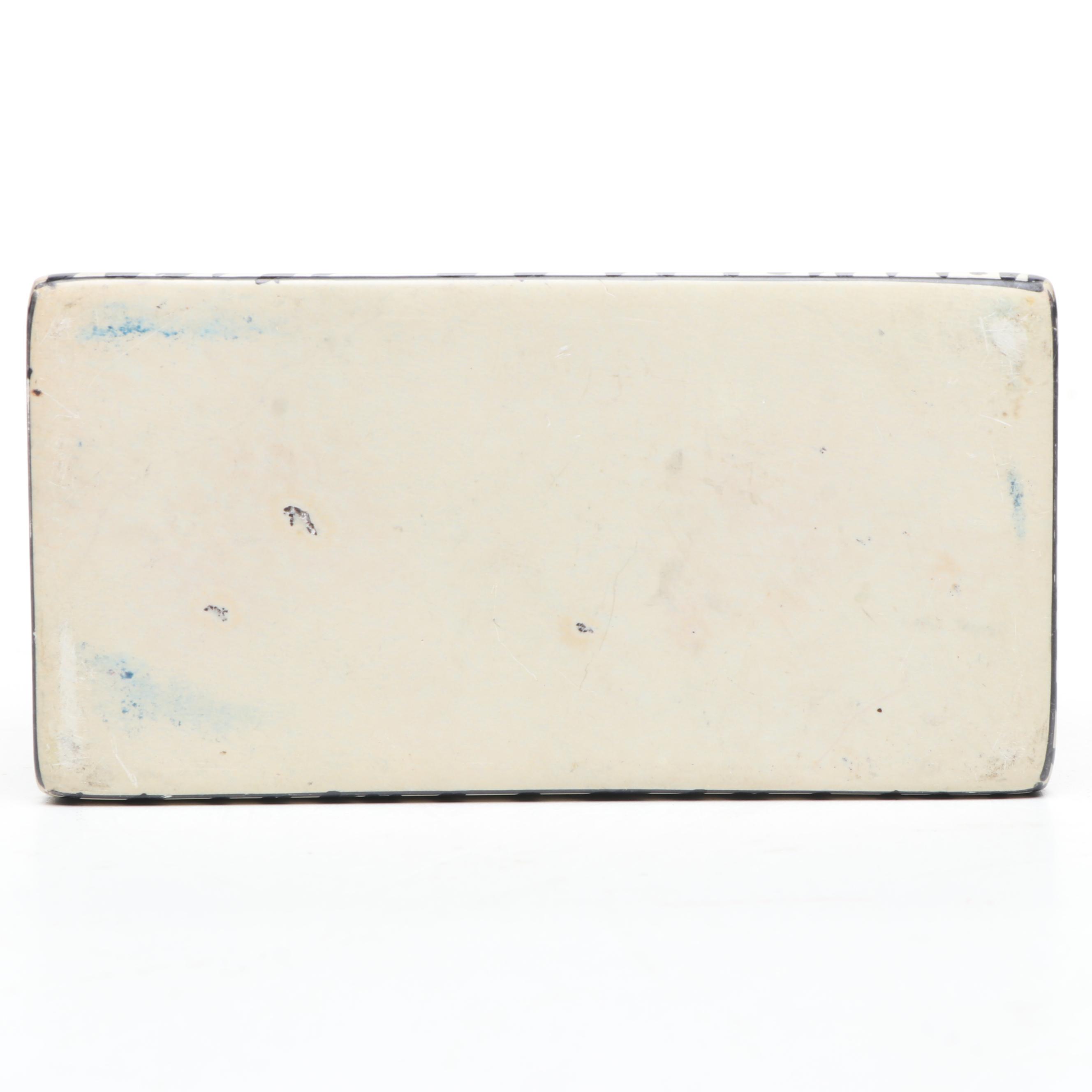 Tiffany & Co. Floral Porcelain Decorative Box and Other Zebra Stripe Ceramic Box