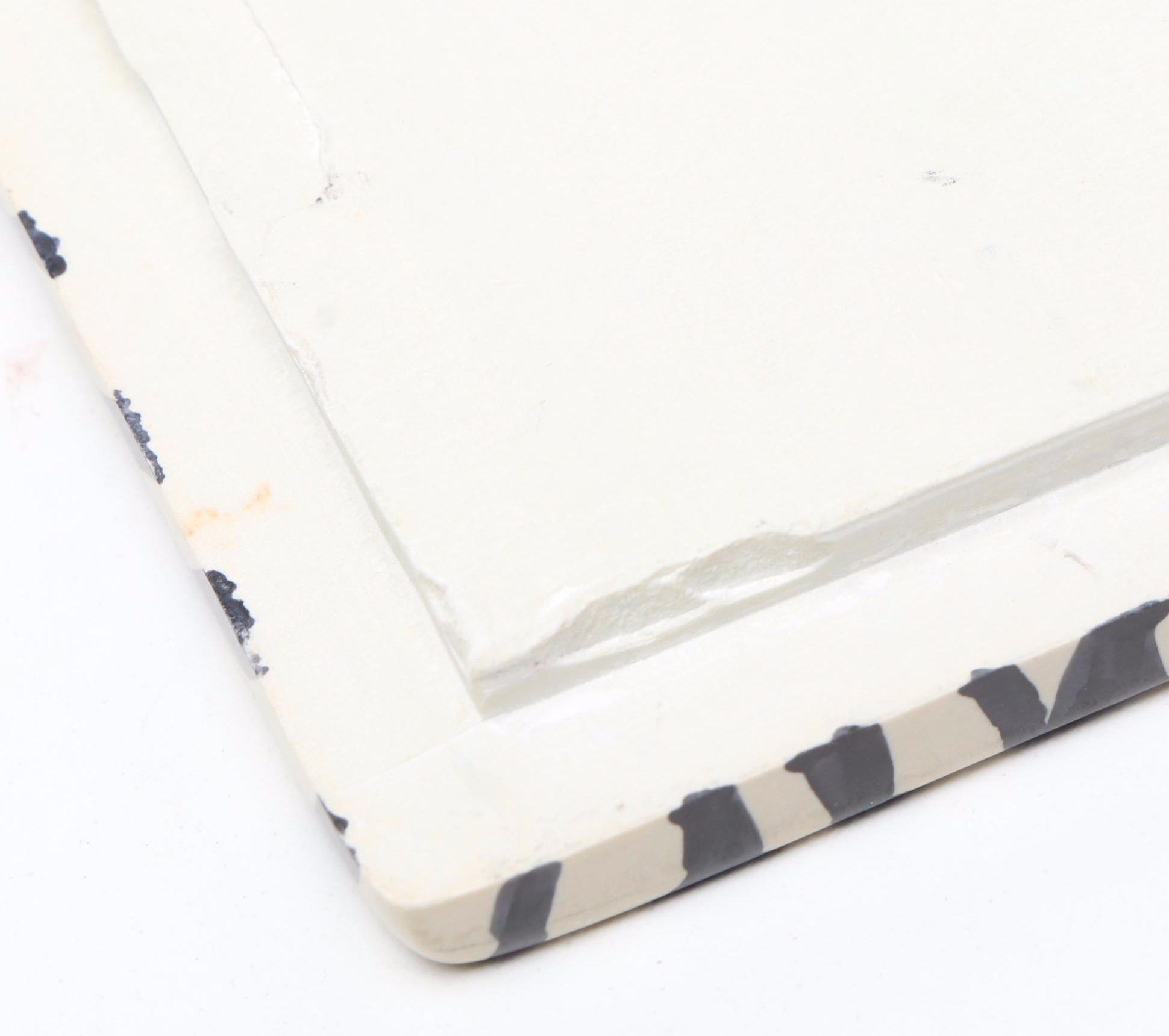 Tiffany & Co. Floral Porcelain Decorative Box and Other Zebra Stripe Ceramic Box